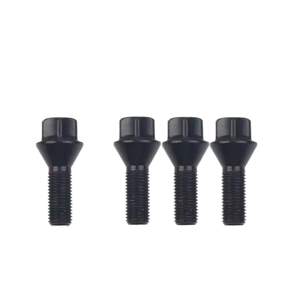 ZHjLut Autoradschrauben Kompatibel mit E90 für E91 für E92 für E93 Auto-Radmutternschrauben Auto-Universalmuttern Stehbolzenschrauben M12 x 1,5 M14 x 1,5 M14 x 1,25 schwarz(M12x1.5(4pcs)) von ZHjLut