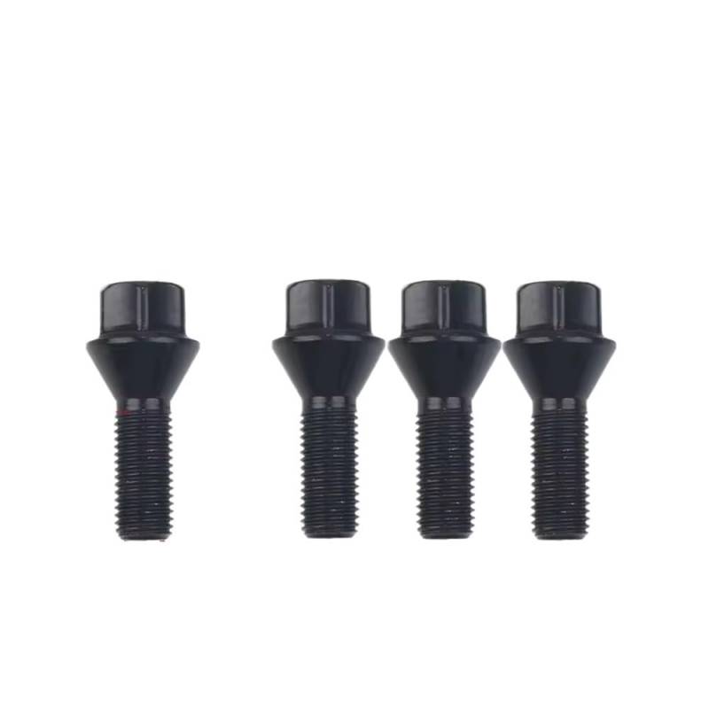 ZHjLut Autoradschrauben Kompatibel mit E90 für E91 für E92 für E93 Auto-Radmutternschrauben Auto-Universalmuttern Stehbolzenschrauben M12 x 1,5 M14 x 1,5 M14 x 1,25 schwarz(M12x1.5(4pcs)) von ZHjLut