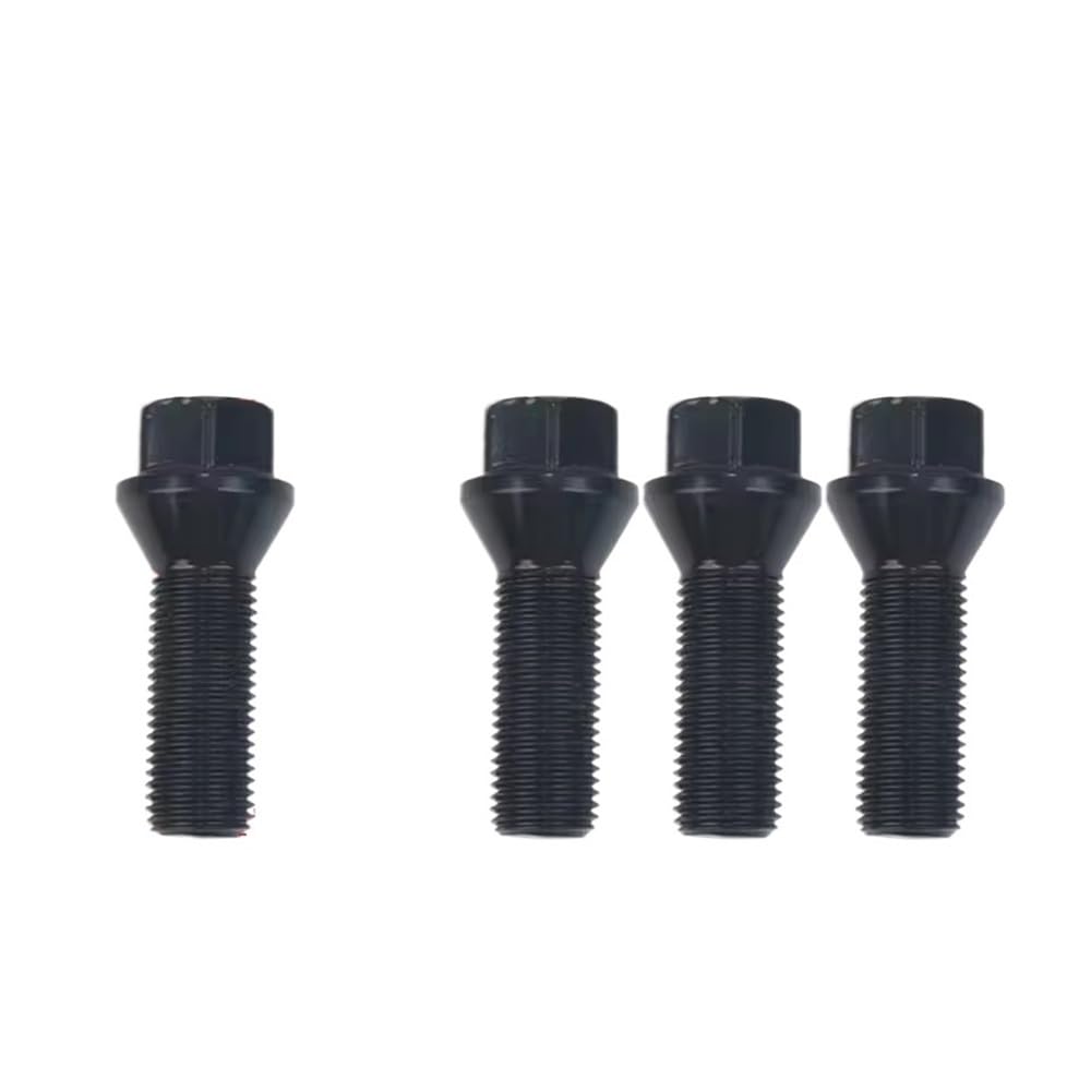 ZHjLut Autoradschrauben Kompatibel mit E90 für E91 für E92 für E93 Auto-Radmutternschrauben Auto-Universalmuttern Stehbolzenschrauben M12 x 1,5 M14 x 1,5 M14 x 1,25 schwarz(M14x1.5(4pcs)) von ZHjLut