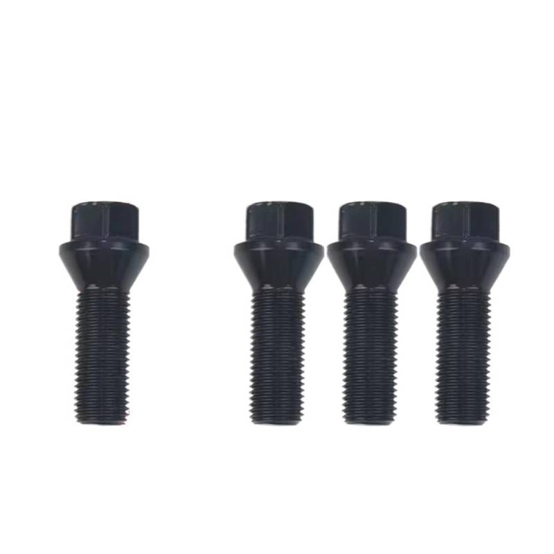 ZHjLut Autoradschrauben Kompatibel mit E90 für E91 für E92 für E93 Auto-Radmutternschrauben Auto-Universalmuttern Stehbolzenschrauben M12 x 1,5 M14 x 1,5 M14 x 1,25 schwarz(M14x1.5(4pcs)) von ZHjLut