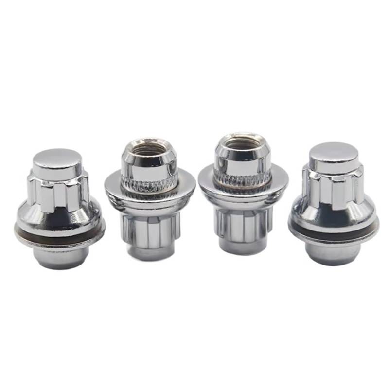 ZHjLut Autoradschrauben Kompatibel mit Mitsubishi Car Verchromte Radschraube Bolzen Kontermutter Flachkopfmutter Radnabenmutter M12 * 1,5 von ZHjLut
