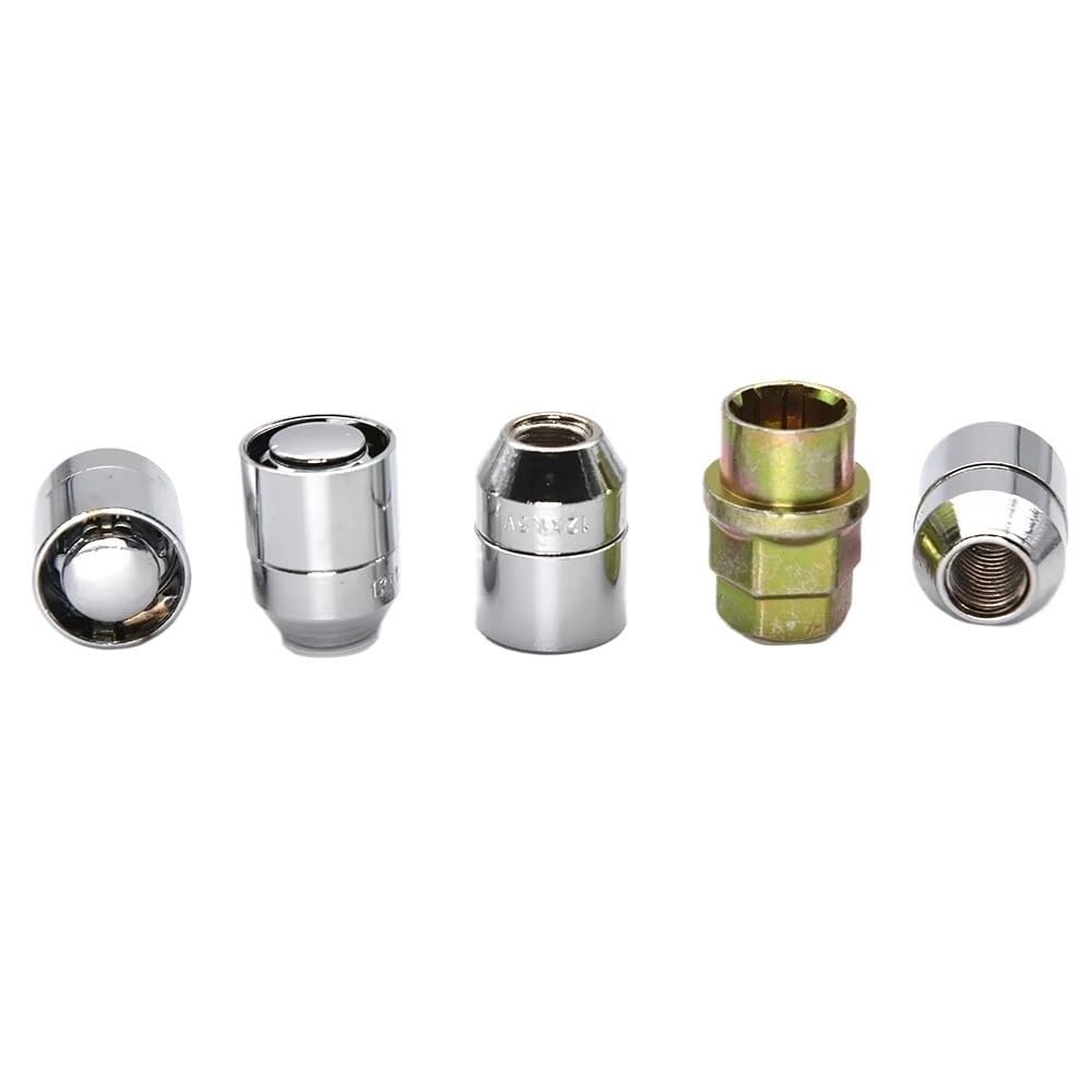 ZHjLut Autoradschrauben Kompatibel mit Toyota M12x1,5 Auto Stahl Radsicherung Radmuttern Reifen Chrom Sicherungsmuttern 4+1 Set ZHjLut Autoradschrauben Kompatibel mit Toyota M12x1,5 Auto Stahl Radsicherung Radmuttern Reifen Chrom Sicherungsmuttern 4+1 Set von ZHjLut