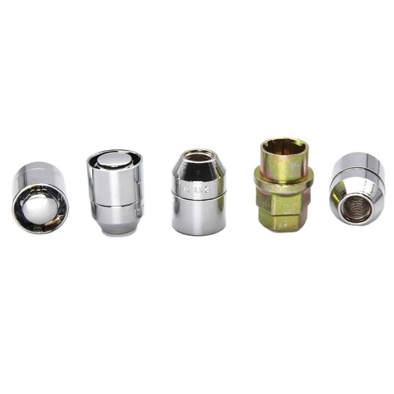 ZHjLut Autoradschrauben Kompatibel mit Toyota M12x1,5 Auto Stahl Radsicherung Radmuttern Reifen Chrom Sicherungsmuttern 4+1 Set von ZHjLut