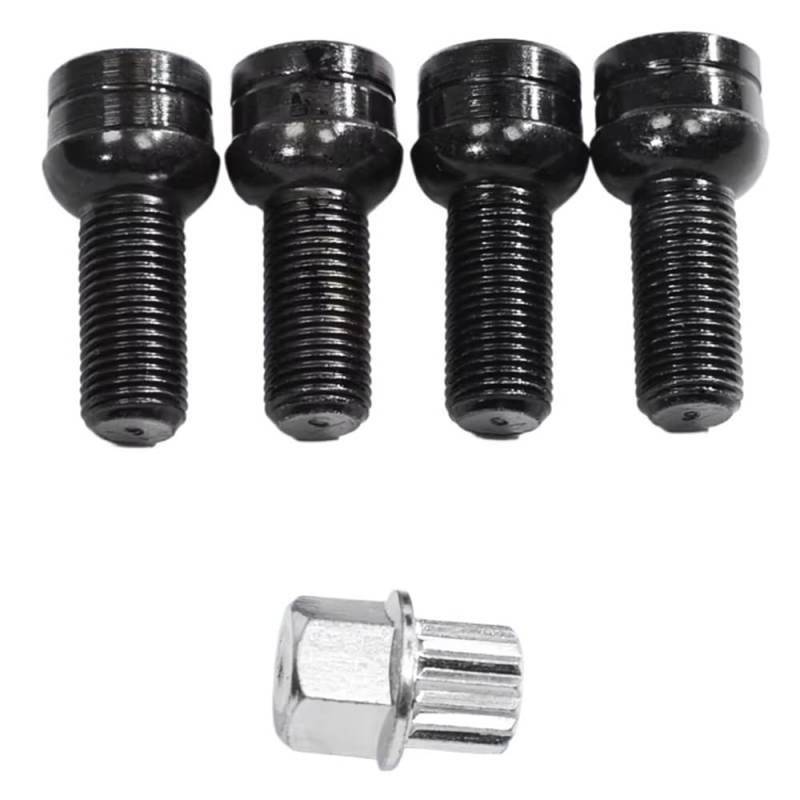 ZHjLut Autoradschrauben Kompatibel mit VW für Golf für J&etta für Beetle für Passat 17mm Radschraube Bolzen und Kontermutter Auto Radschrauben von ZHjLut