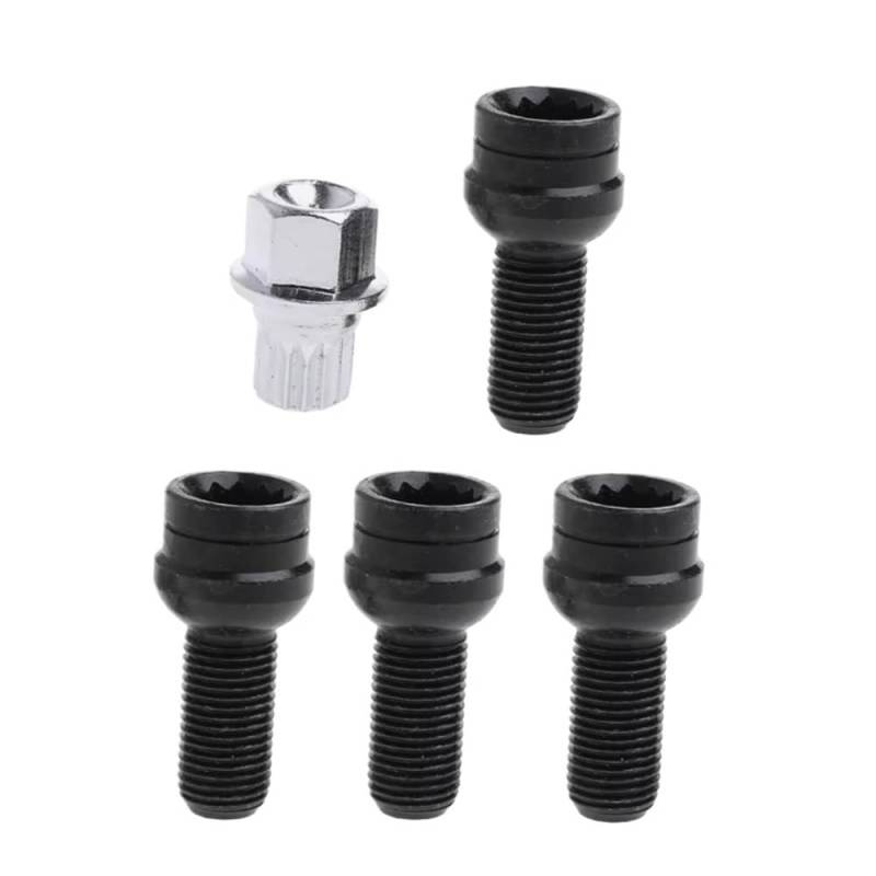 ZHjLut Autoradschrauben Kompatibel mit VW für Golf für J&etta für Magotan für Käfer Schrauben Radsicherungsmutter Adapter Edelstahl 8D0601139F 8D0 601 139F 006 von ZHjLut