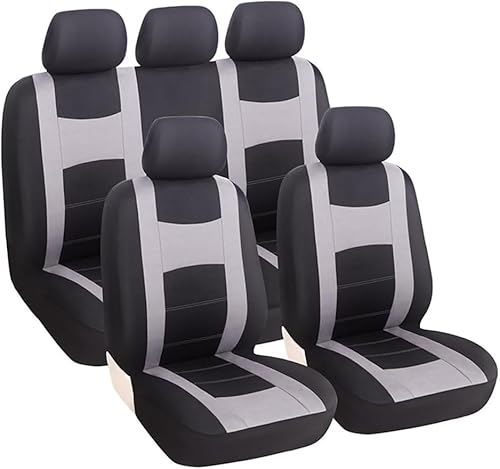 ZIAYI Sitzbezüge Auto Schonbezüge Komplettset für Toyota Corolla (2001-2006), Bequem und Atmungsaktiv Waschbarer Stoff Autositzbezüge Vordersitze und Rückbank,Grey von ZIAYI