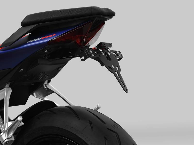 ZIEGER Pro Motorrad kurzer Kennzeichenhalter Kennzeichenträger Nummernschildhalter (kompatibel mit Aprilia RS Tuono 660 Baujahr 2020 bis 2022) von ZIEGER