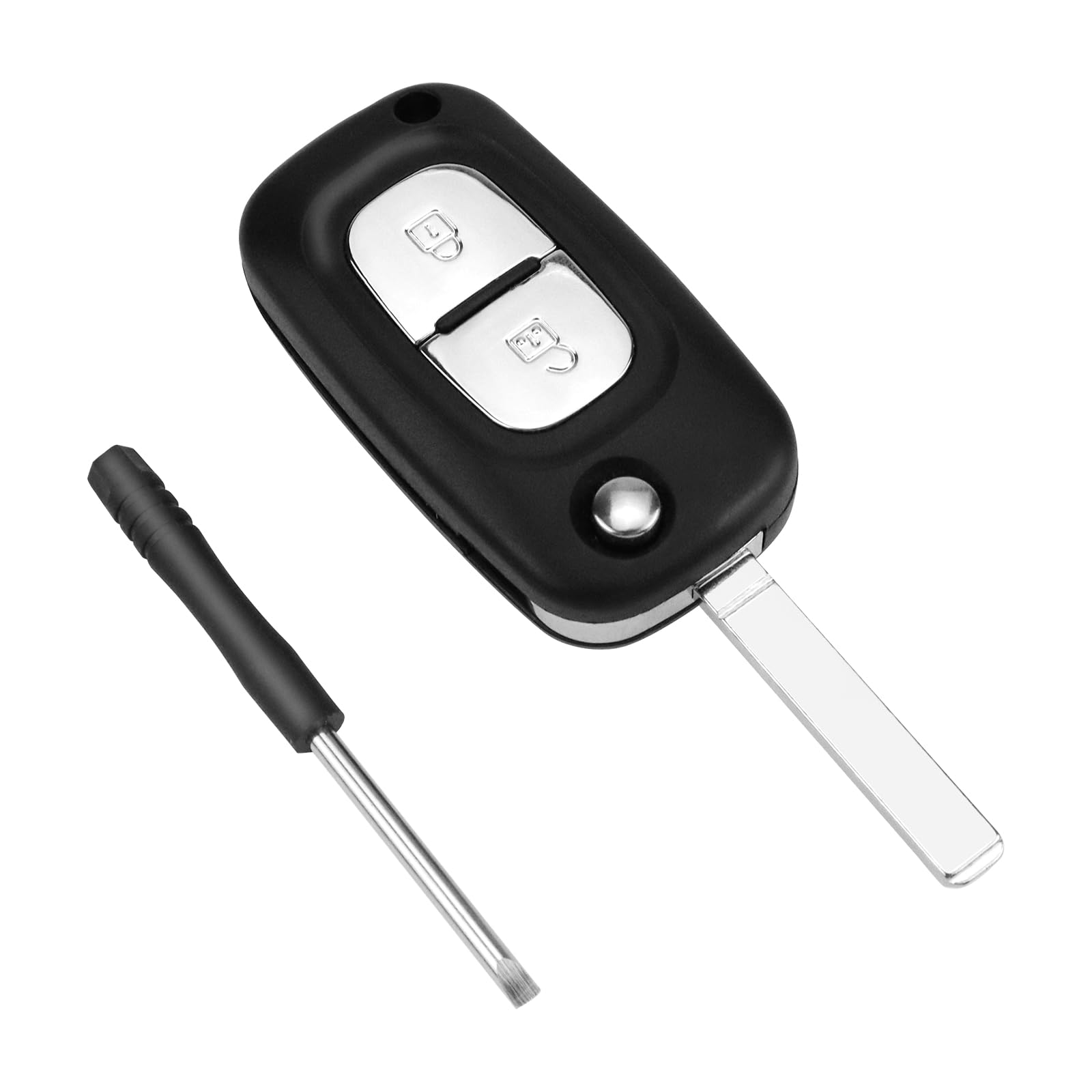 ZIGefofo 2 Tasten Schlüssel Gehäuse Kompatibel mit Renault Kangoo Clio Twingo Wind Master Modus Trafic Auto Schlüsselgehäuse Ersatz Autoschlüssel Fernbedienung Klappschlüssel Ersatzschlüssel von ZIGefofo