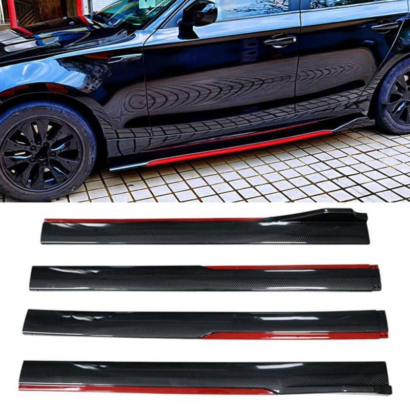 Seitenschweller, für MG HS (AS23) 2018 2019 2020 2021 2022 2023 Seitenrock Kratzfest Auto Trittbretter Seitenschweller Auto Zubehör,Carbonfiberred von ZILOOK