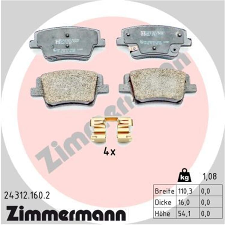 Zimmermann Bremsbel?ge hinten Hyundai Santa von ZIMMERMANN