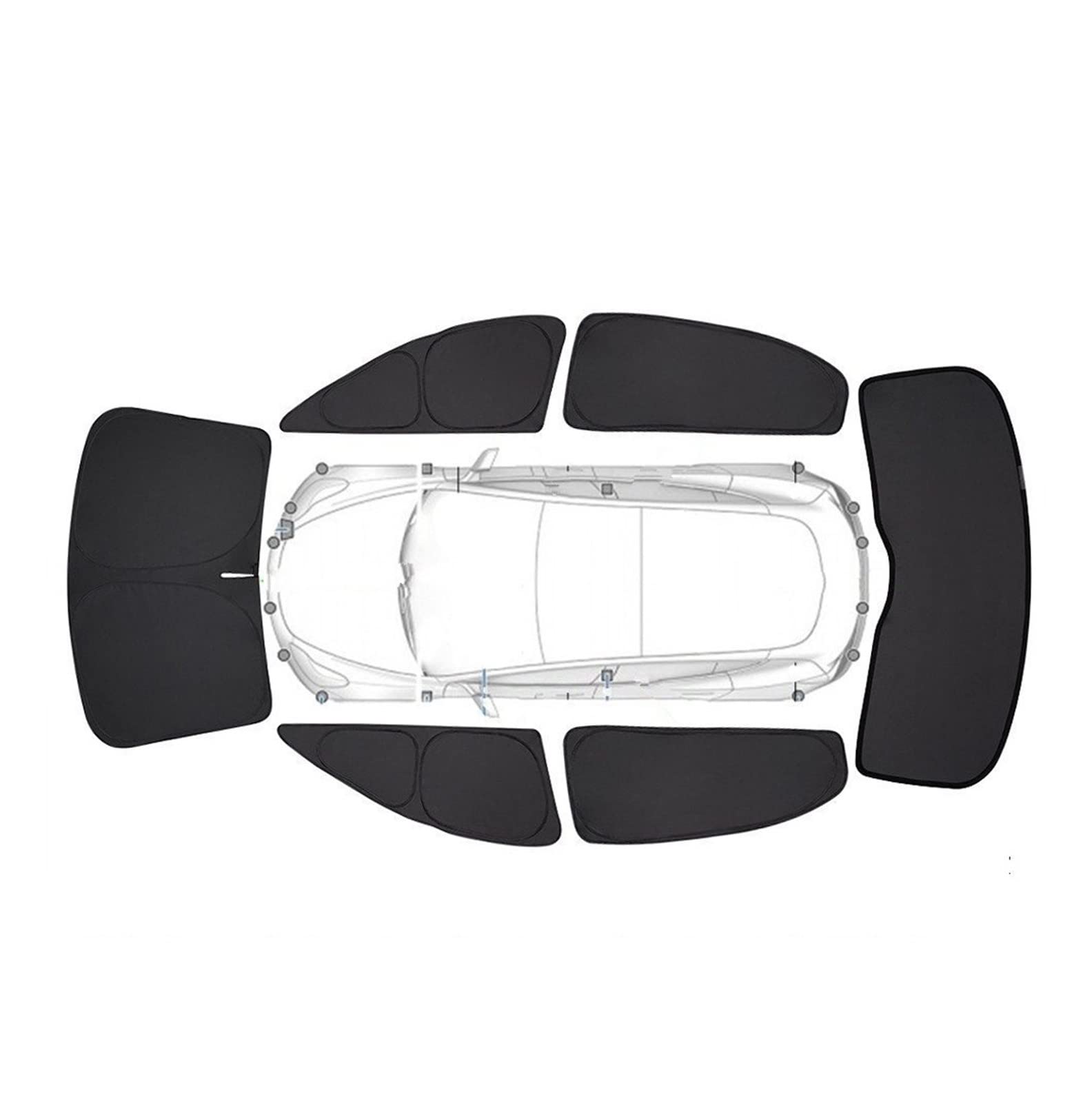 Auto Fenster Sichtschutz-Sonnenschutz Für Tesla Für Modell 3 Y Auto-Seitenfenster-Sonnenschutz-Blindschattierung Für Camping-Rest-Zubehör Sonnenblende Auto (Größe : Y 2PCS Triangle) von ZINXY