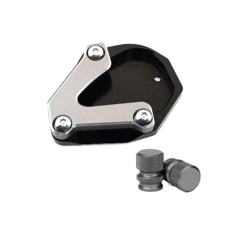 ZIPLJIEXCN Motorrad Seitenständer Unterstützung Für Be&Nelli TRK702X TRK702 2022 TRK 702X TRK 702 2023 Motorrad Ständer Fuß Seite Stehen Enlarger Pad Unterstützung Platte Reifen Ventil von ZIPLJIEXCN