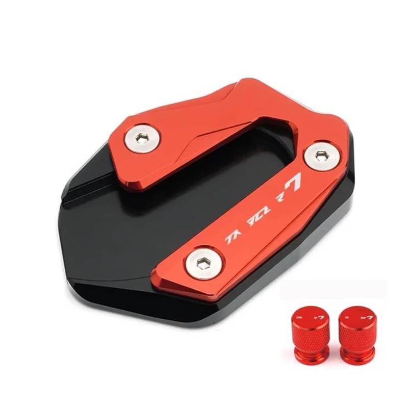 ZIPLJIEXCN Motorrad Seitenständer Unterstützung Für YAM&AHA Tracer 7 GT Tracer700 Tracer-700GT Motorrad CNC Zubehör Ständer Fuß Seitenständer Vergrößerungspad & Reifenventil von ZIPLJIEXCN