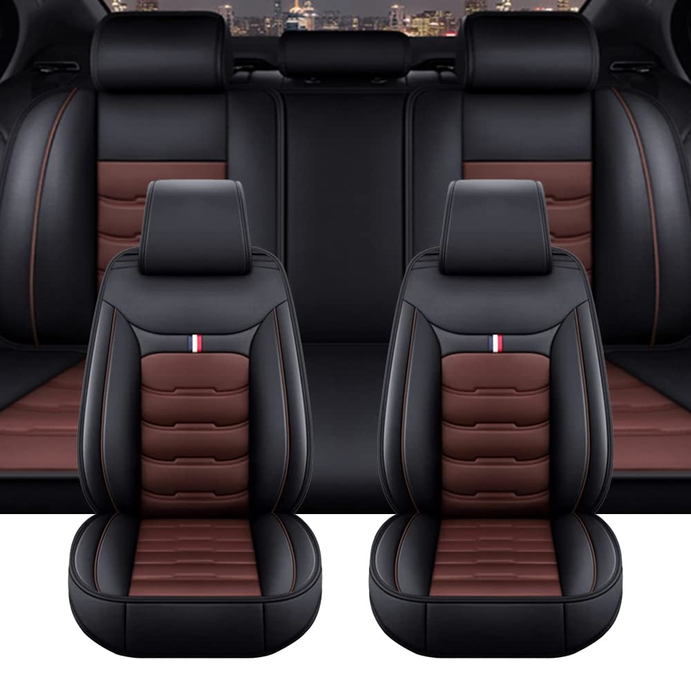 ZIROXI Auto Sitzbezügesets für Toyota Hilux 2009-2018 2019 2020 2021 2022 2023 Car Custom Seat Cover Sets Sitzkissen Auflagen Zubehör Innenraum,BlackCoffee von ZIROXI