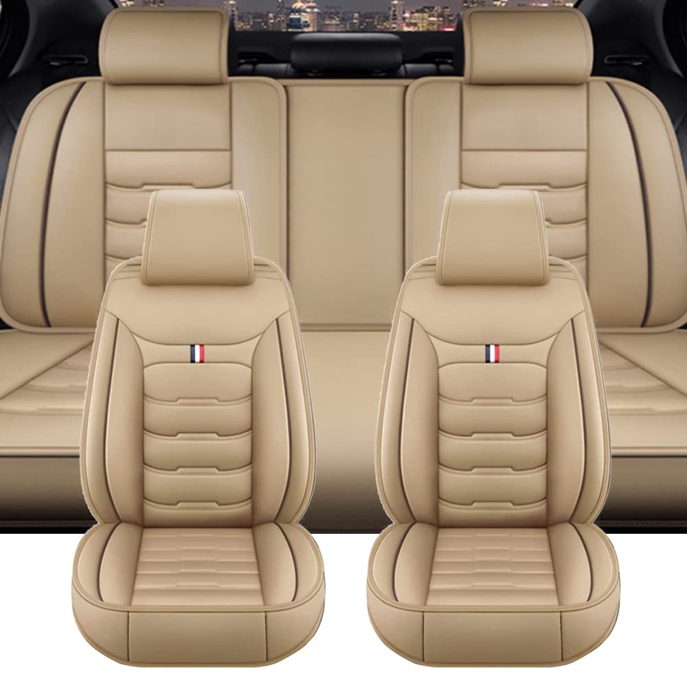 ZIROXI Auto Sitzbezügesets für VW T4 T5 T6 Car Custom Seat Cover Sets Sitzkissen Auflagen Zubehör Innenraum,Beigestyle von ZIROXI