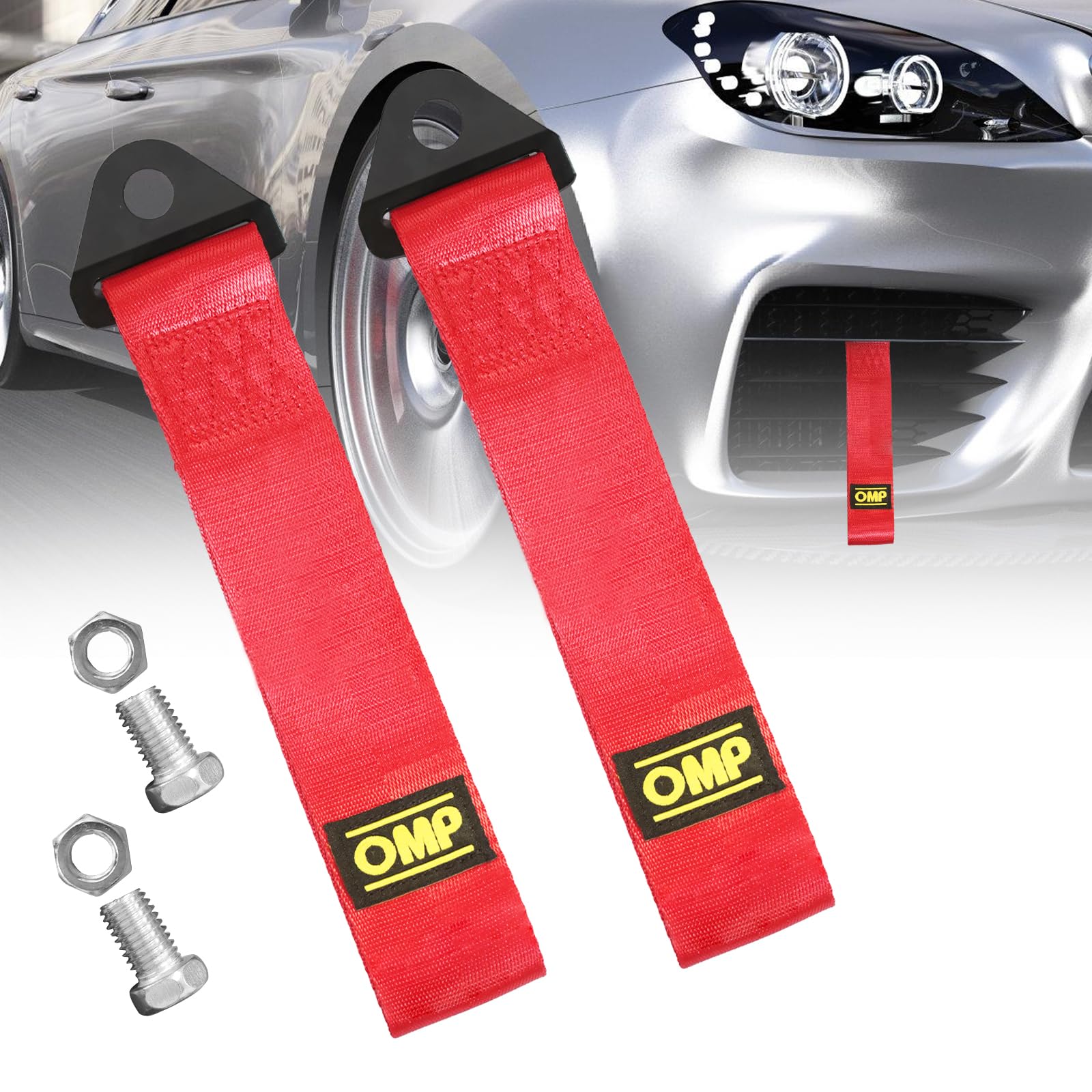 ZITUZY 2 Stück Hochfestes Abschleppseil, Racing Universal-Abschleppseil, Abschleppseil für Rennwagen für Front und Heckstoßstange, Nylon Anhänger Abschleppseile ZITUZY 2 Stück Hochfestes Abschleppseil, Racing Universal-Abschleppseil, Abschleppseil für Rennwagen für Front und Heckstoßstange, Nylon Anhänger Abschleppseile von ZITUZY