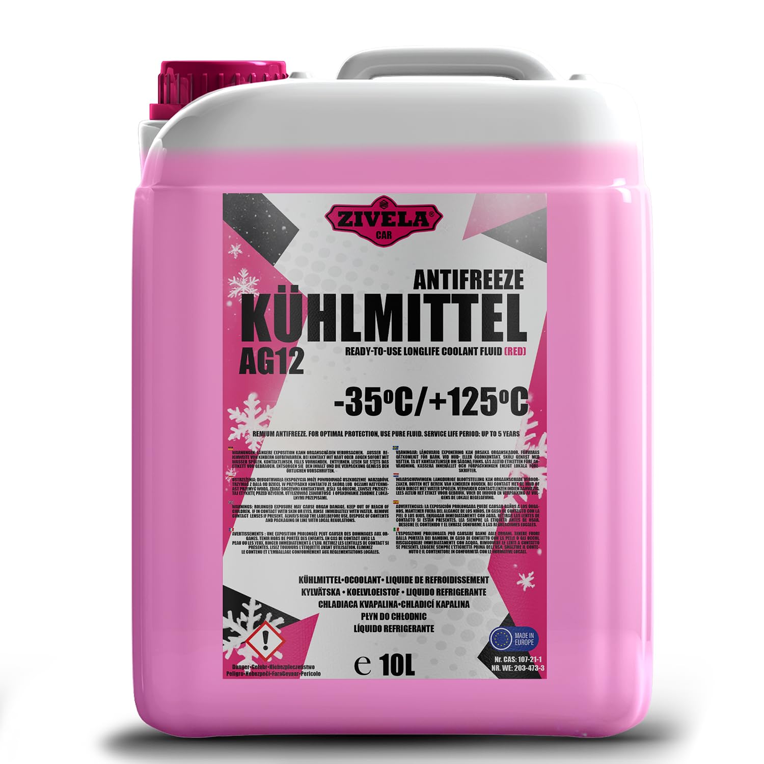 ZIVELA G12 Kühlerfrostschutz bis -35° - 10 Liter | G12+ Kühlmittel | Kühlflüssigkeit Auto | G12 Kühlmittel Auto | Gebrauchsfertig | Langlebiger Schutz ZIVELA G12 Kühlerfrostschutz bis -35° - 10 Liter | G12+ Kühlmittel | Kühlflüssigkeit Auto | G12 Kühlmittel Auto | Gebrauchsfertig | Langlebiger Schutz von ZIVELA