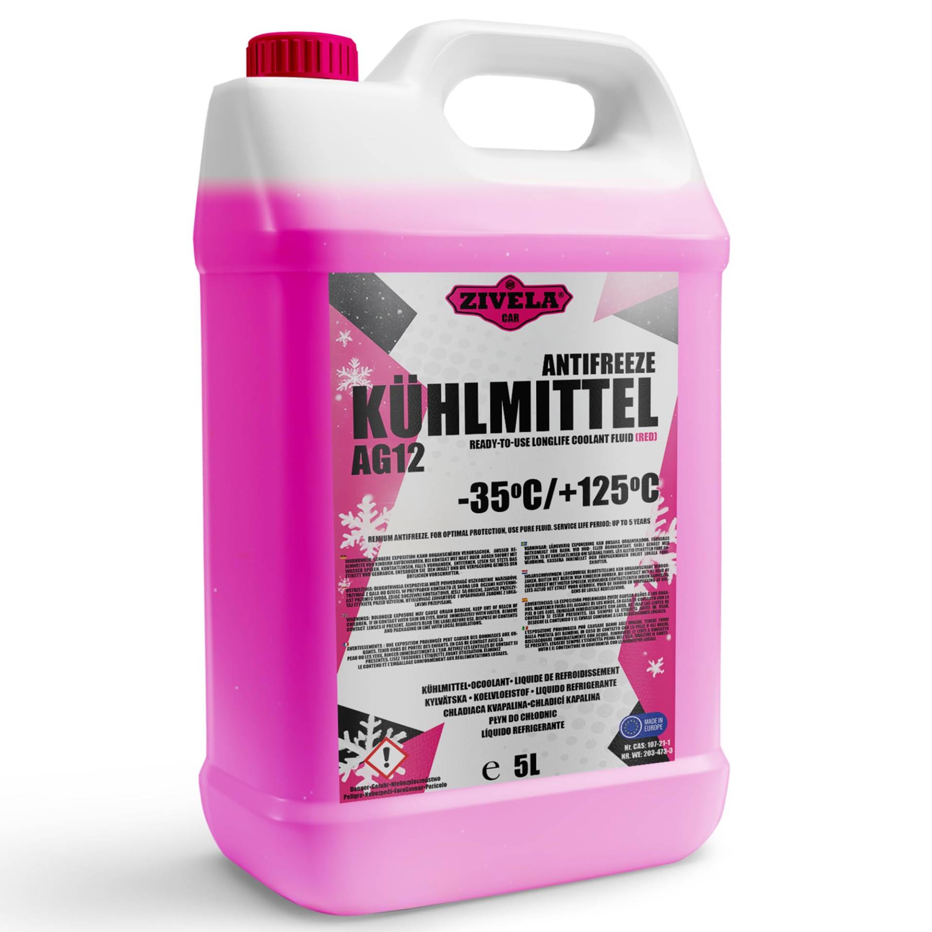 ZIVELA G12 Kühlerfrostschutz bis -35° - 5 Liter | G12+ Kühlmittel | Kühlflüssigkeit Auto | G12 Kühlmittel Auto | Gebrauchsfertig | Langlebiger Schutz ZIVELA G12 Kühlerfrostschutz bis -35° - 5 Liter | G12+ Kühlmittel | Kühlflüssigkeit Auto | G12 Kühlmittel Auto | Gebrauchsfertig | Langlebiger Schutz von ZIVELA