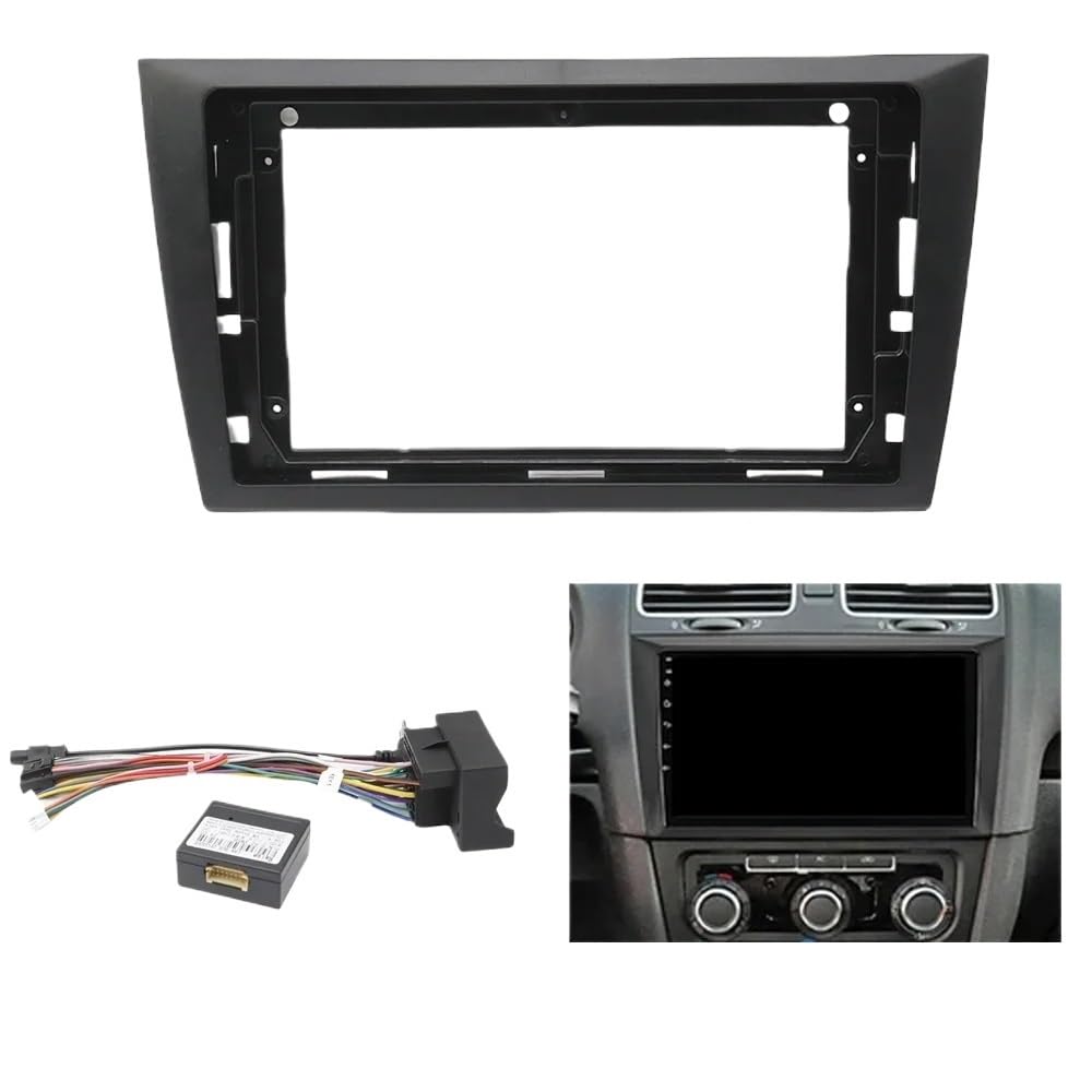 9-Zoll-Auto-DVD-Rahmen/Fit for Volkswagen Golf 6 2008–2016, Stereo-Panel-Rahmen, Audio-Armaturenbrett-Facia-Radio-Player-Bildschirm, 2-Din-Kit Autoradio Radioblende Doppel,Autoradio-Rahmen(Frame an ca 9-Zoll-Auto-DVD-Rahmen/Fit for Volkswagen Golf 6 2008–2016, Stereo-Panel-Rahmen, Audio-Armaturenbrett-Facia-Radio-Player-Bildschirm, 2-Din-Kit Autoradio Radioblende Doppel,Autoradio-Rahmen(Frame an ca von ZIxmix