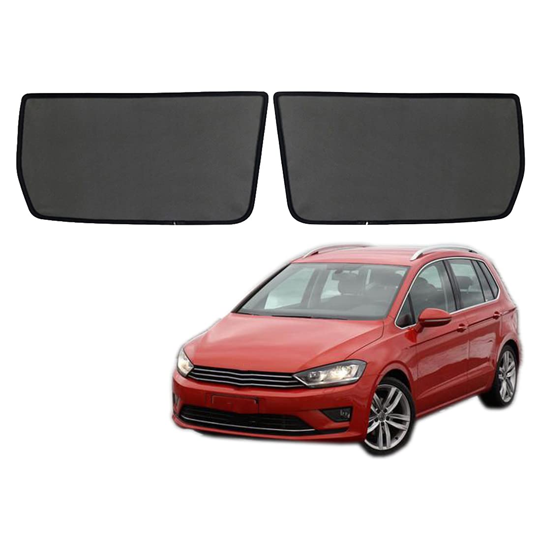 Sonnenschutz Auto Vorhang Für Baby Kinder Sonnenblende Für Golf Sportsvan 2014-2020 UV Schutz Magnetisch Sonnenschutz Für Autofenster Seitenscheibe Schwarz,Rear-window-2PCS von ZJIEX