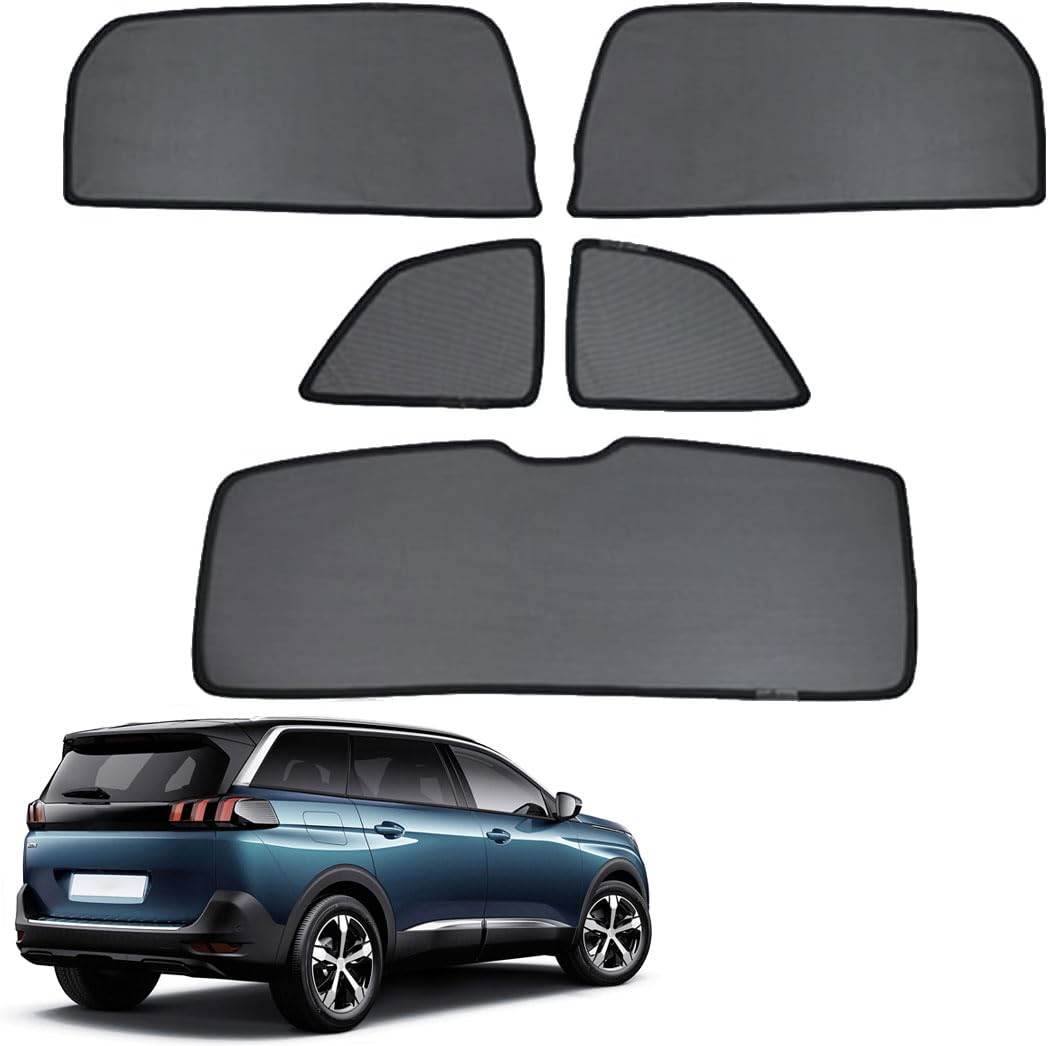 Sonnenschutz Auto Vorhang Für Baby Kinder Sonnenblende Für Peugeot 5008 P87 2017-2023 UV Schutz Magnetisch Sonnenschutz Für Autofenster Seitenscheibe Schwarz,Rear+Triangular+Back-windscreen-5PCS Sonnenschutz Auto Vorhang Für Baby Kinder Sonnenblende Für Peugeot 5008 P87 2017-2023 UV Schutz Magnetisch Sonnenschutz Für Autofenster Seitenscheibe Schwarz,Rear+Triangular+Back-windscreen-5PCS von ZJIEX