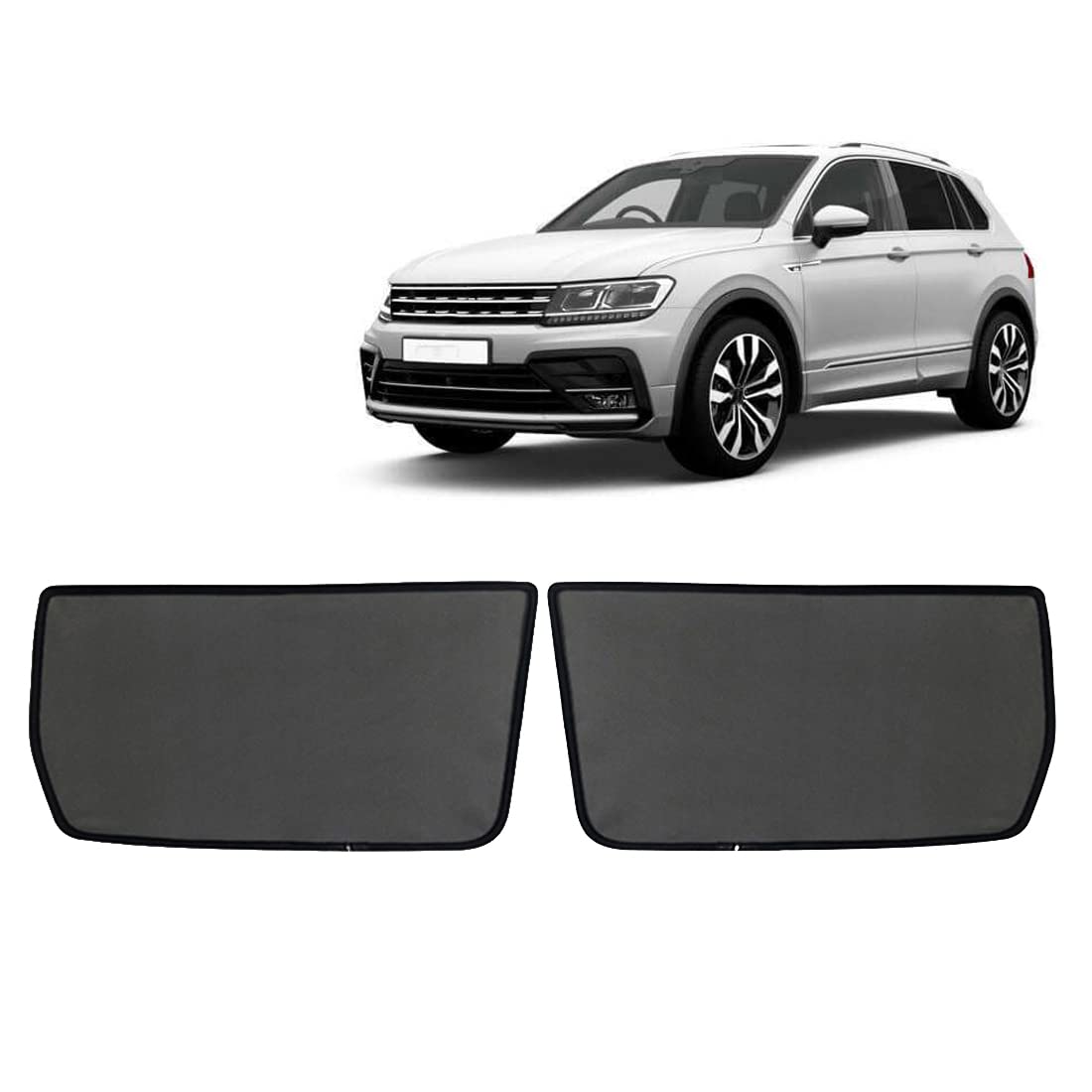 Sonnenschutz Auto Vorhang Für Baby Sonnenblende Für Tiguan BW 7Seat 2016-2022 2023 UV Schutz Magnetisch Sonnenschutz Für Autofenster Seitenscheibe Schwarz,Rear-window-2PCS von ZJIEX