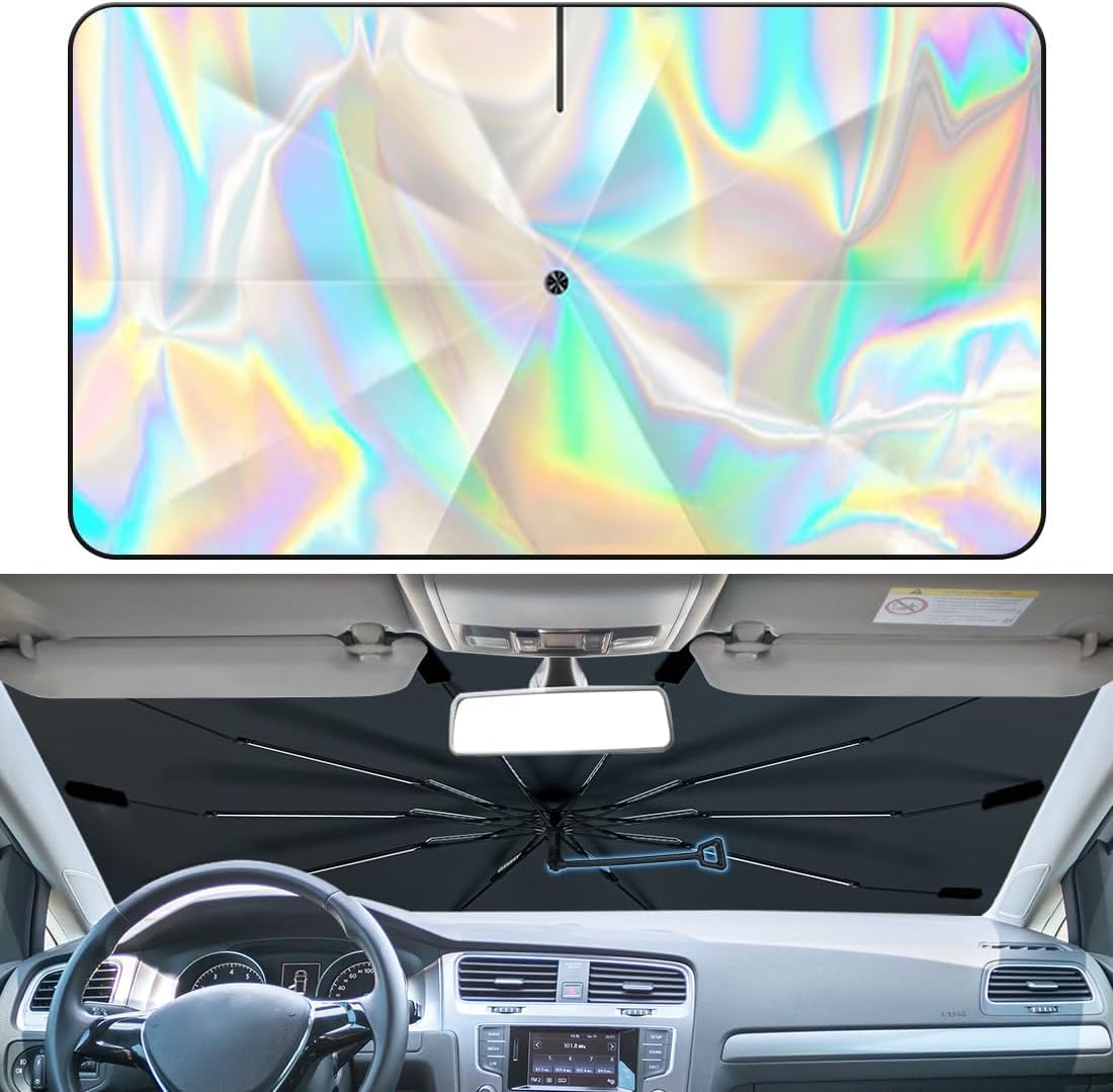 140 * 80cm Sonnenschutz Auto Frontscheibe Innen,Auto Windschutzscheibe Sonnenschutz,Faltbarer Auto Windschutzscheibe Sonnenschirm Regenschirm,UV-beständig,Laser-Regenschirm Design,für Autos und SUV 140 * 80cm Sonnenschutz Auto Frontscheibe Innen,Auto Windschutzscheibe Sonnenschutz,Faltbarer Auto Windschutzscheibe Sonnenschirm Regenschirm,UV-beständig,Laser-Regenschirm Design,für Autos und SUV von ZJILIXIA