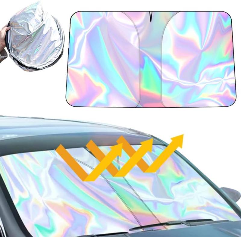 ZJILIXIA Sonnenschutz Für Auto Frontscheibe Innen, 145x80cm, Faltbarer Sonnenschutz Auto Frontscheibe, Windschutzscheibenabdeckung, Moderner Stil, Passend Für Auto, SUV, Limousine von ZJILIXIA