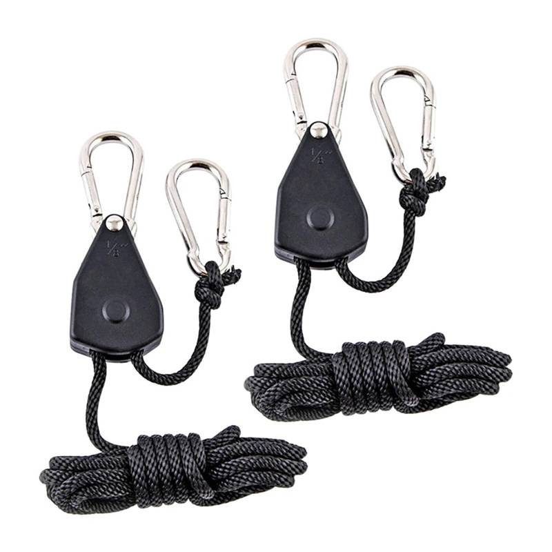 2 Stück Seilratschen mit Riemenscheibe, Schwerer Verriegelungsbügel, Hebeband for Zelt, Zimmerventilator, Pflanzenwachstum, Camping, Wandern, Heimwerkzeuge für Sonnensegel von ZJPOJph
