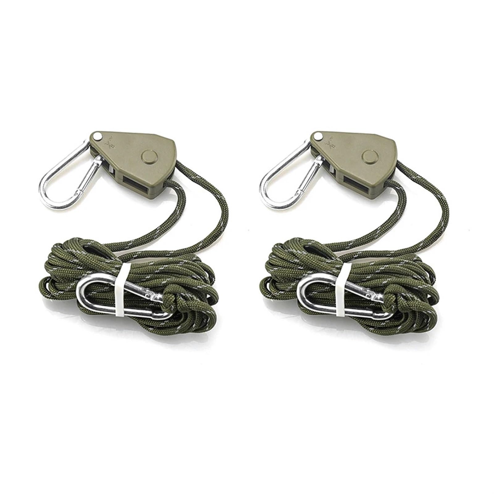 2Pcs Einstellbare Lanyard Hängen for Zelt Wachsen Pflanze Lampe Seil Ratschen Aufhänger Pulley Haken für Sonnensegel(4meter Green) von ZJPOJph