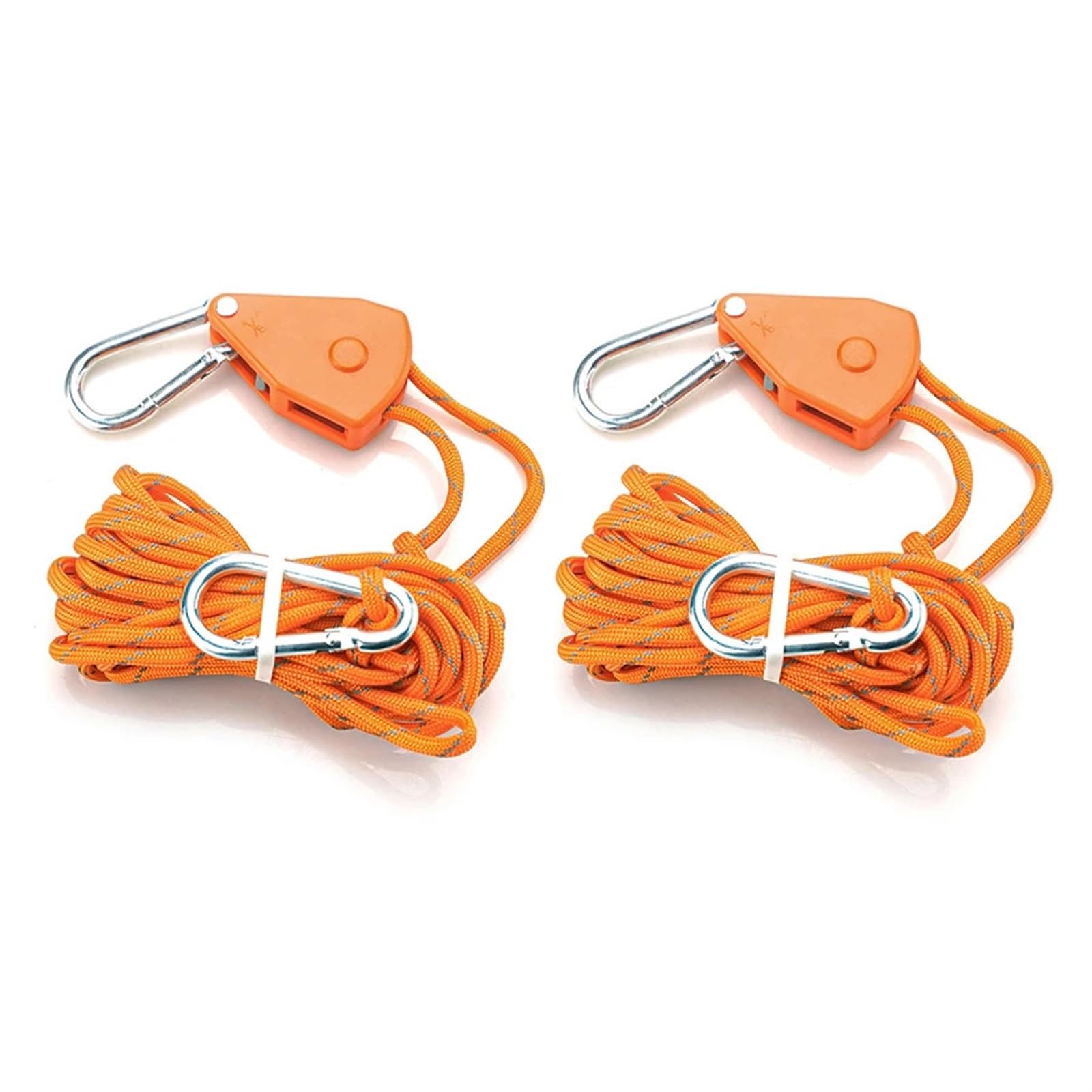2Pcs Einstellbare Lanyard Hängen for Zelt Wachsen Pflanze Lampe Seil Ratschen Aufhänger Pulley Haken für Sonnensegel(5meter orange) von ZJPOJph