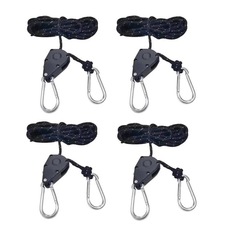 4-teiliges verstellbares Schlüsselband for Aufhängen for Camping-Markisenzelt-Ventilator, Pflanzenlampe, Flaschenzugseile, Flaschenzug-Hebeflaschenzug-Haken für Sonnensegel von ZJPOJph