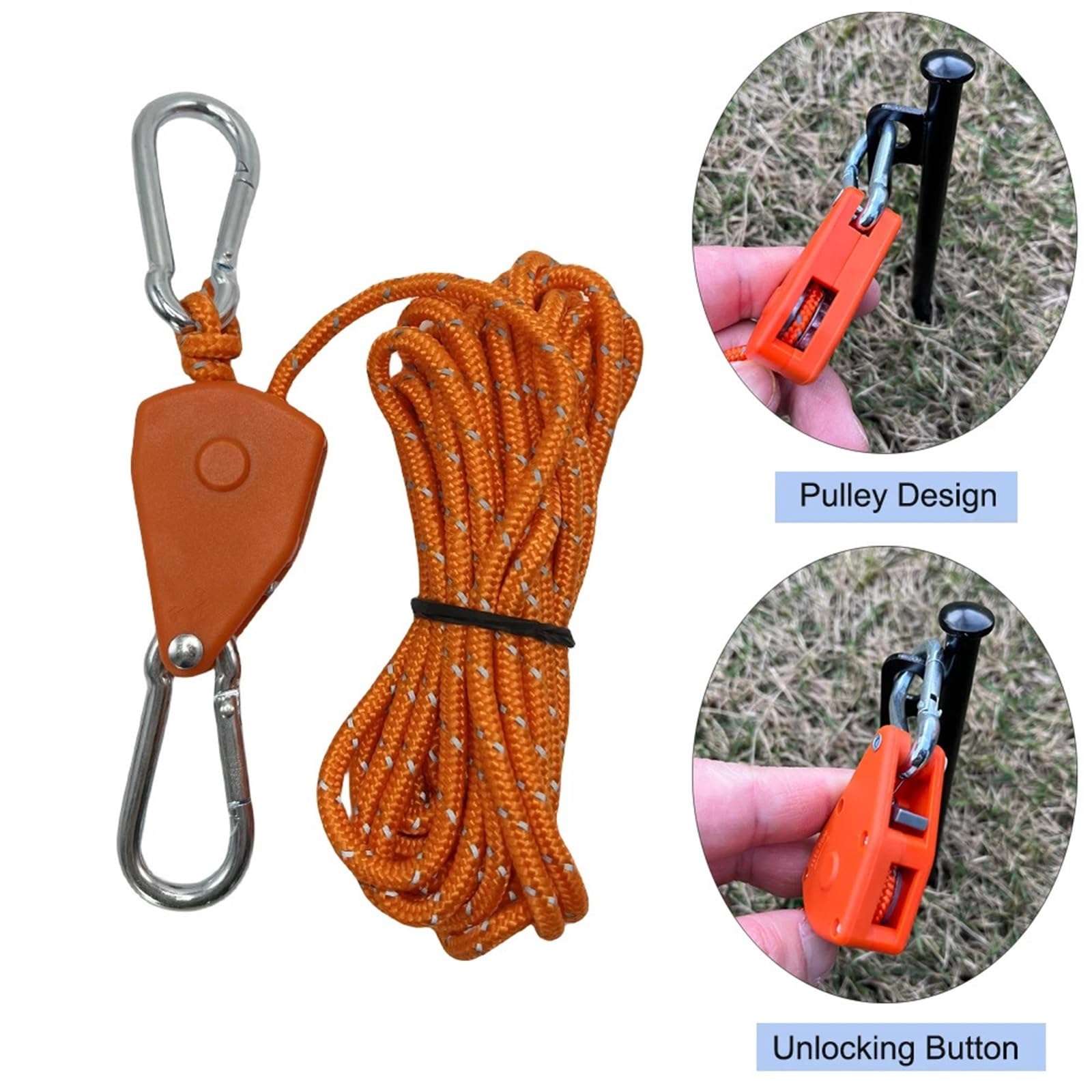 6 Stücke Camping Zelt Zurrseil Spanner Ratschen Kleiderbügel Markisenseil Haken Baldachin Schnalle Verstellbare Riemenscheibe Haken Zurrgurt für Sonnensegel(Green) von ZJPOJph