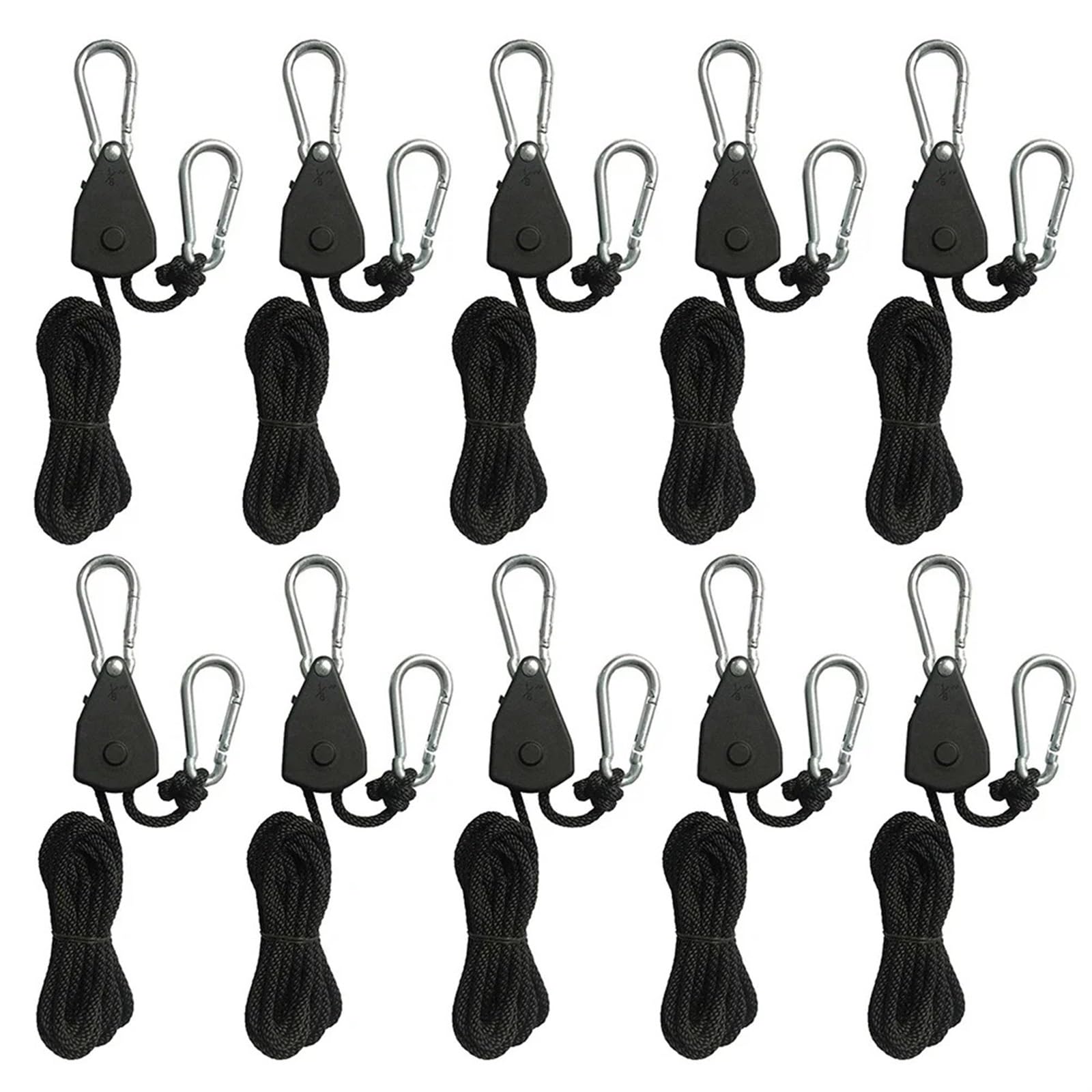Aufhänger Pulley Ratschen Kajak Seil 2Meter Camping Zelt Seil Locking Aufhänger Kanu Boot Bogen Heck Seil Himmel Vorhang Zelt für Sonnensegel(10 Piece) von ZJPOJph