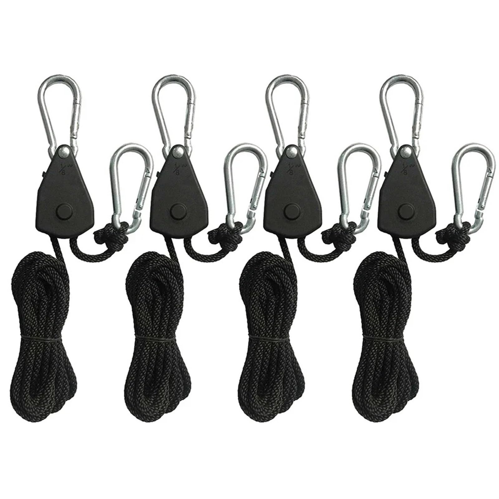 Aufhänger Pulley Ratschen Kajak Seil 2Meter Camping Zelt Seil Locking Aufhänger Kanu Boot Bogen Heck Seil Himmel Vorhang Zelt für Sonnensegel(4 Piece) von ZJPOJph