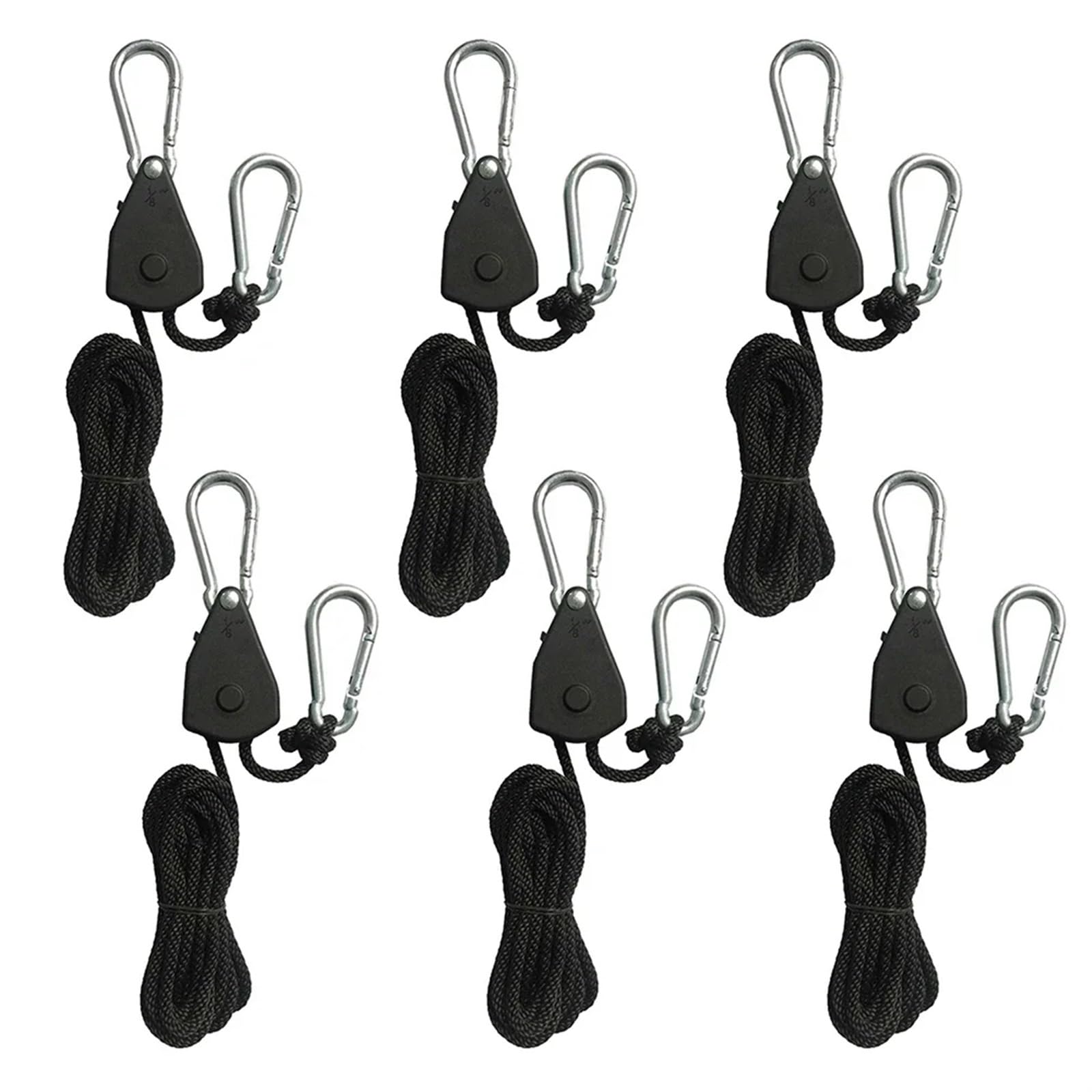 Aufhänger Pulley Ratschen Kajak Seil 2Meter Camping Zelt Seil Locking Aufhänger Kanu Boot Bogen Heck Seil Himmel Vorhang Zelt für Sonnensegel(6 Piece) von ZJPOJph