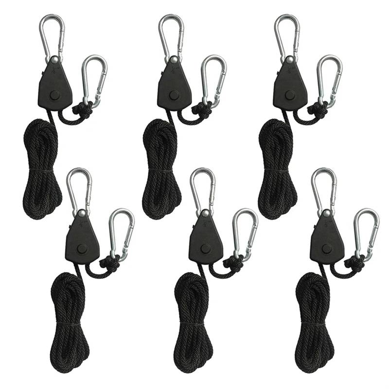 Aufhänger Pulley Ratschen Kajak Seil 2Meter Camping Zelt Seil Locking Aufhänger Kanu Boot Bogen Heck Seil Himmel Vorhang Zelt für Sonnensegel(6 Piece) von ZJPOJph