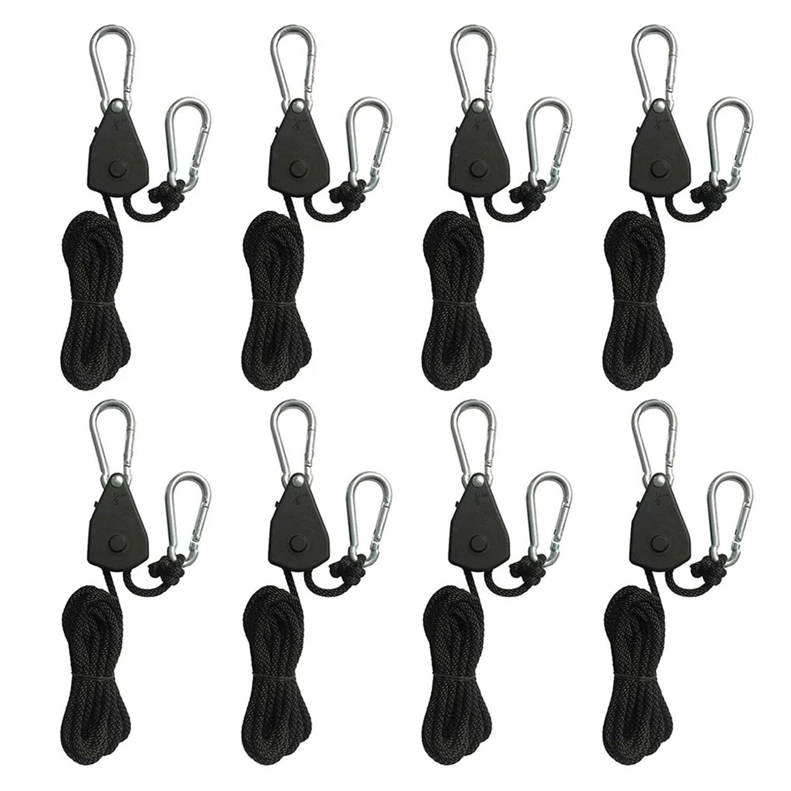 Aufhänger Pulley Ratschen Kajak Seil 2Meter Camping Zelt Seil Locking Aufhänger Kanu Boot Bogen Heck Seil Himmel Vorhang Zelt für Sonnensegel(8 Piece) von ZJPOJph