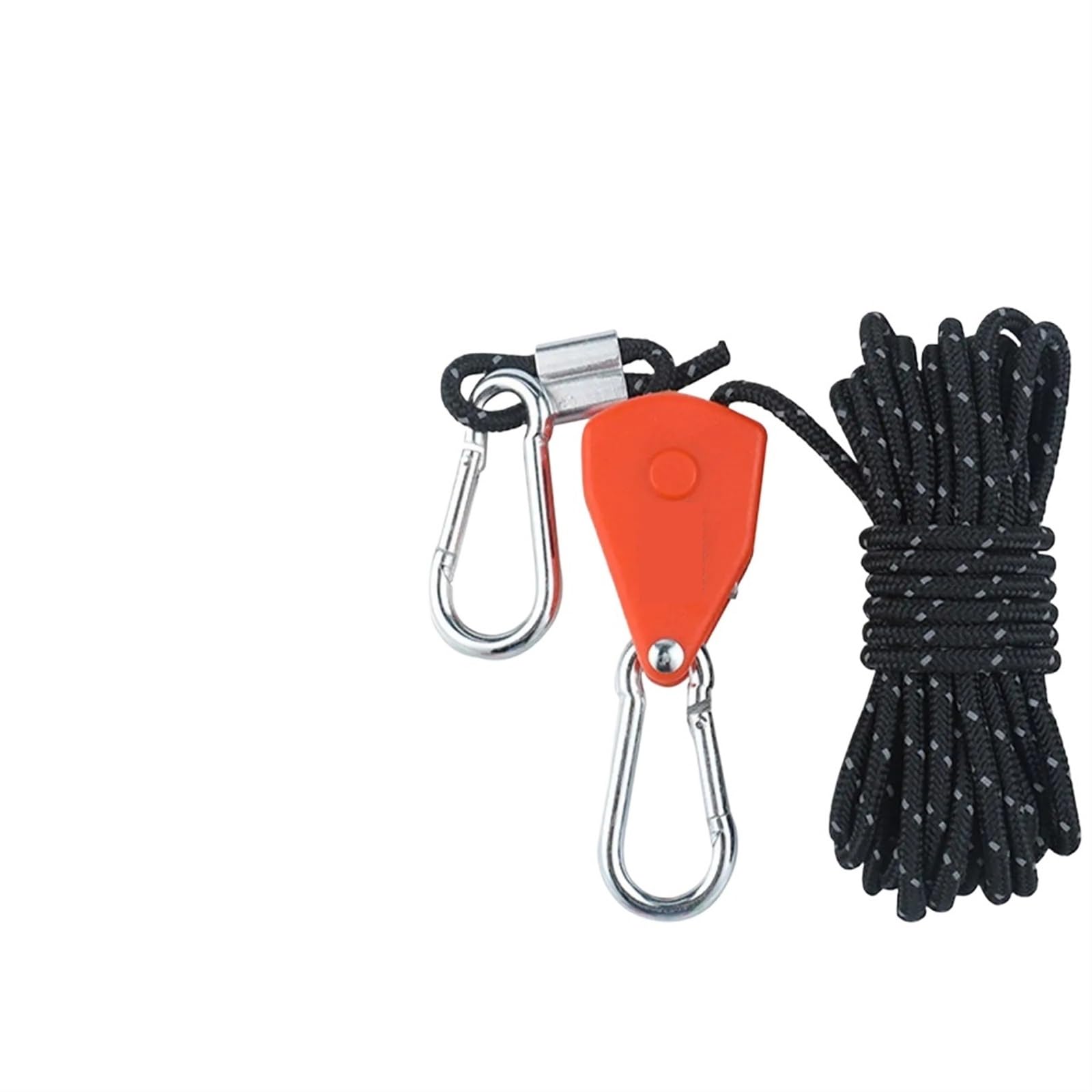 Einstellbarer Flaschenzug mit Ratschen, Seilaufhänger, Schnellverriegelung, verstärkte Metallgetriebe mit Metallhaken für Sonnensegel(Black White,6mm 5meter) von ZJPOJph