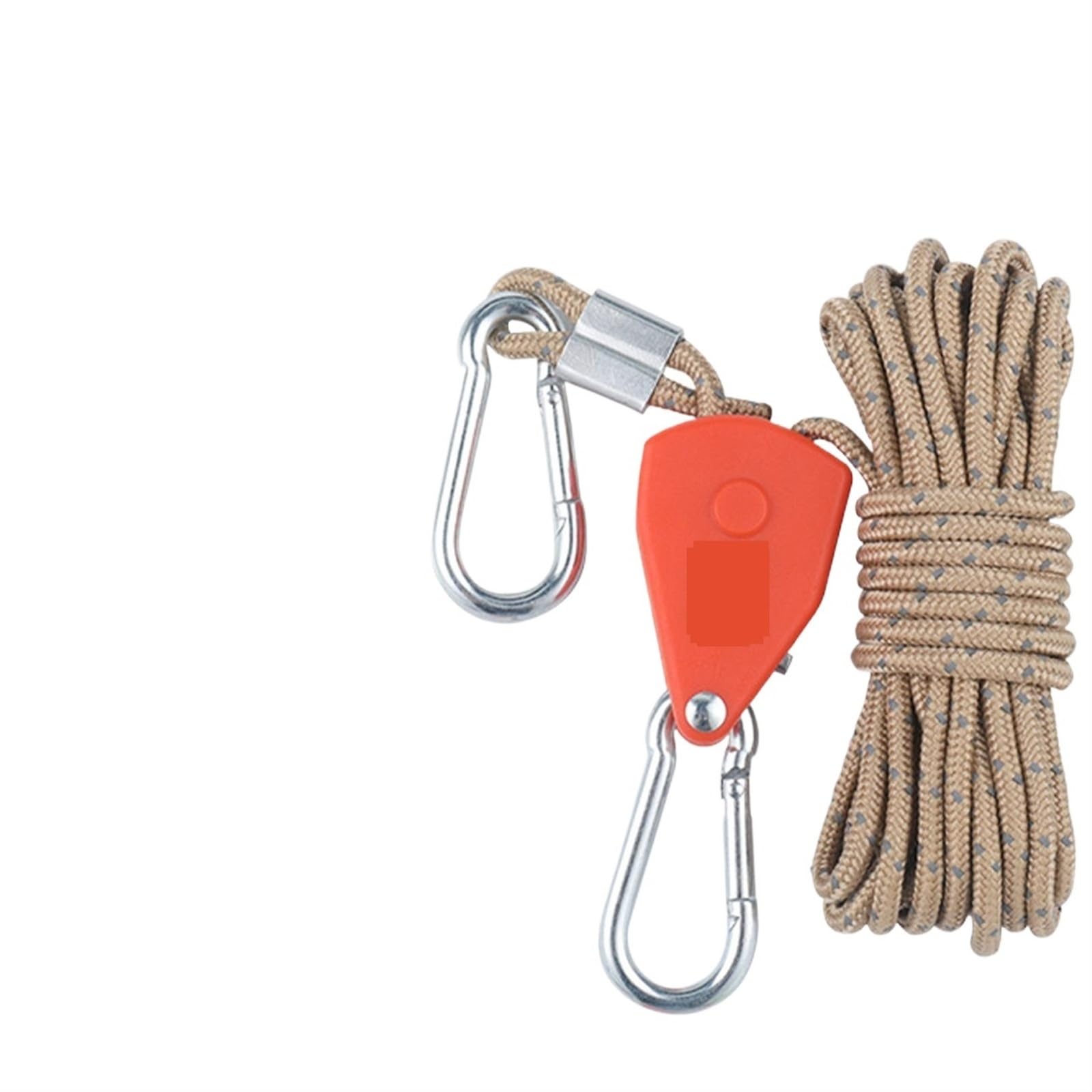 Einstellbarer Flaschenzug mit Ratschen, Seilaufhänger, Schnellverriegelung, verstärkte Metallgetriebe mit Metallhaken für Sonnensegel(Khaki,6mm 5meter) von ZJPOJph