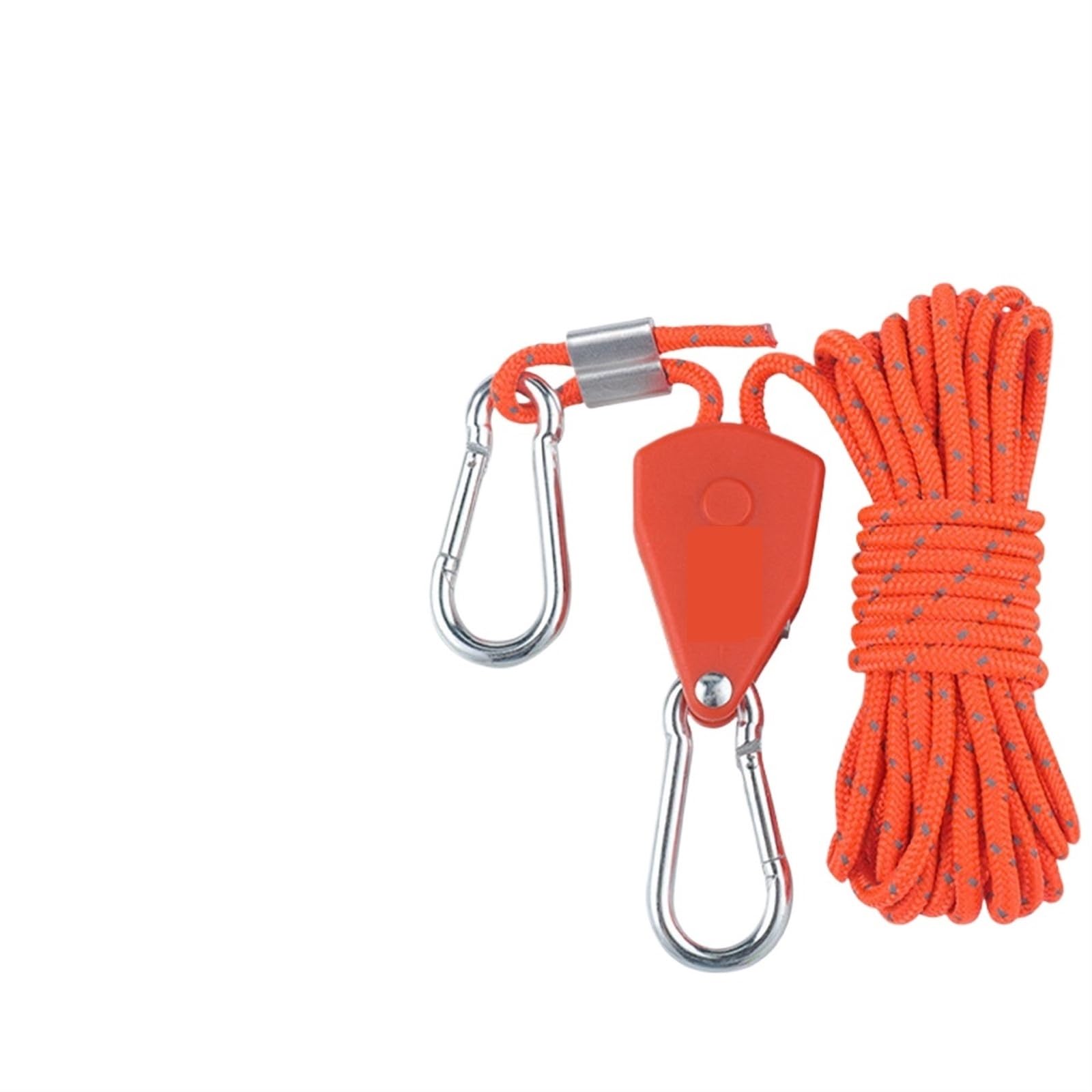 Einstellbarer Flaschenzug mit Ratschen, Seilaufhänger, Schnellverriegelung, verstärkte Metallgetriebe mit Metallhaken für Sonnensegel(Orange,6mm 5meter) von ZJPOJph
