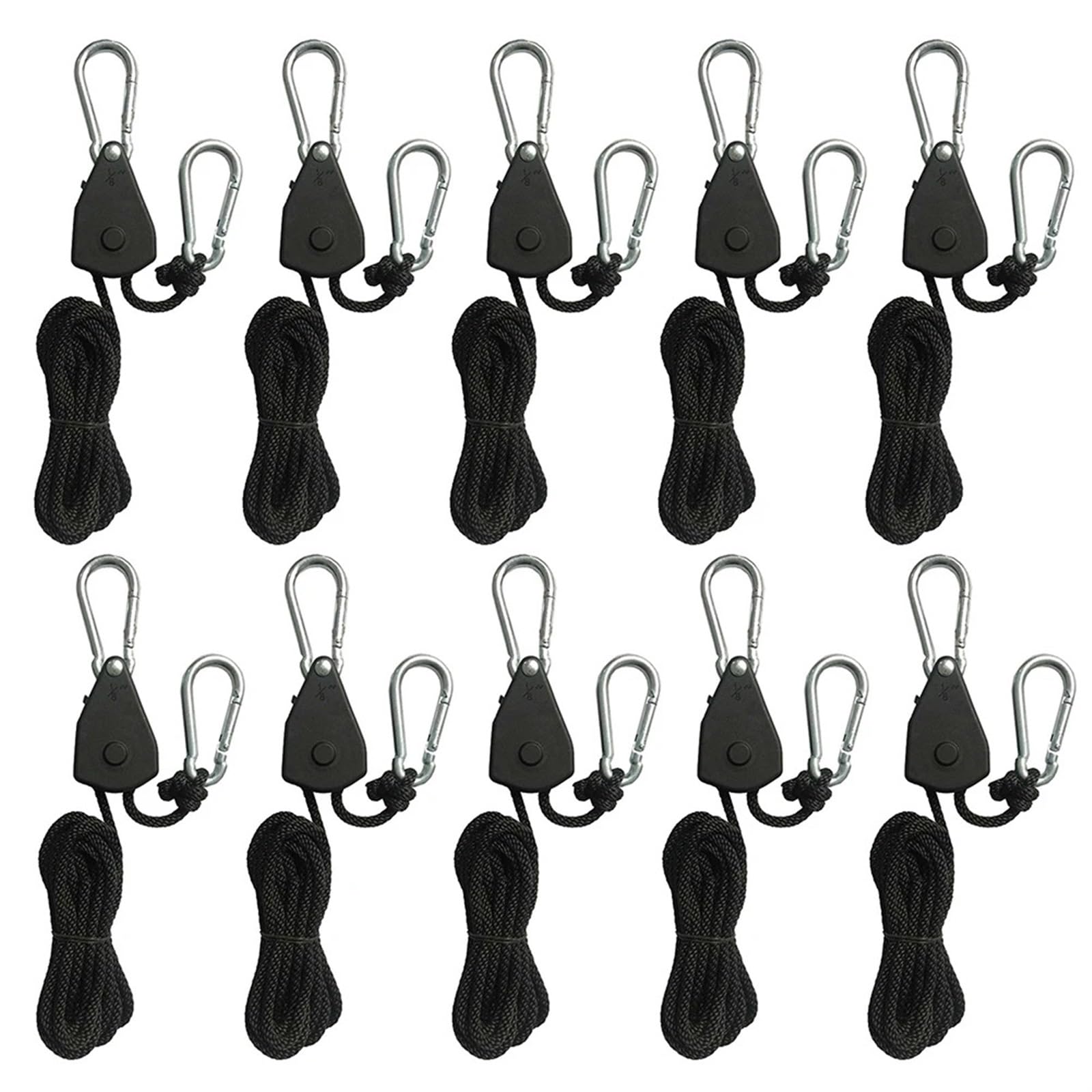 Lock Tie Down Strap 2Meter Ratsche Locking Kleiderbügel Hebe Pulley Haken Kanu Boot Bug Heck Seil for Camping für Sonnensegel(10 Piece) von ZJPOJph