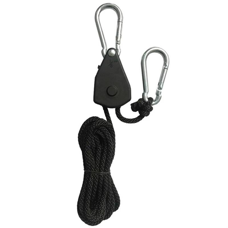 Lock Tie Down Strap 2Meter Ratschen Locking Kleiderbügel Hebe Pulley Haken Kanu Boot Bug Heck Seil for Camping für Sonnensegel(1 Piece) von ZJPOJph