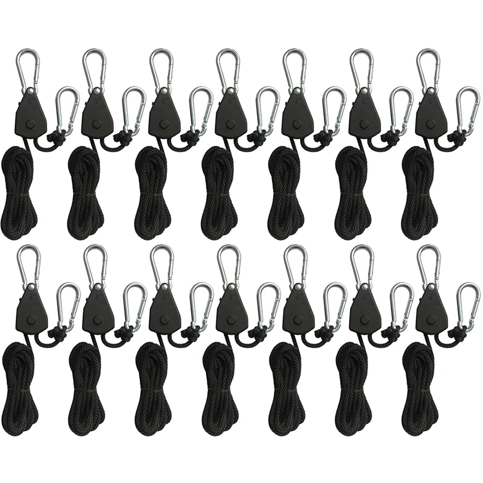 Lock Tie Down Strap 2Meter Ratschen Locking Kleiderbügel Hebe Pulley Haken Kanu Boot Bug Heck Seil for Camping für Sonnensegel(14 Piece) von ZJPOJph
