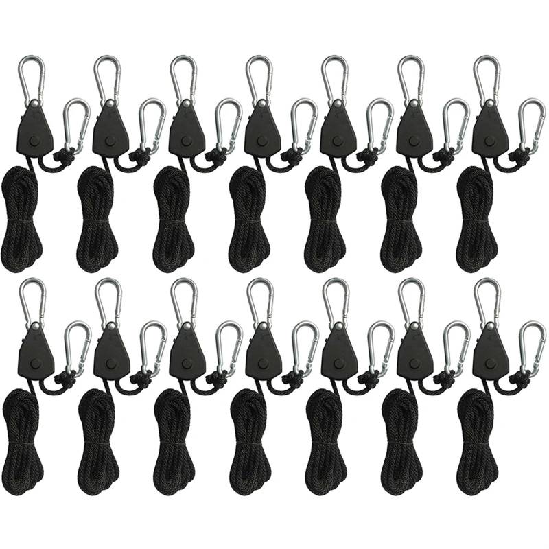Lock Tie Down Strap 2Meter Ratschen Locking Kleiderbügel Hebe Pulley Haken Kanu Boot Bug Heck Seil for Camping für Sonnensegel(14 Piece) von ZJPOJph