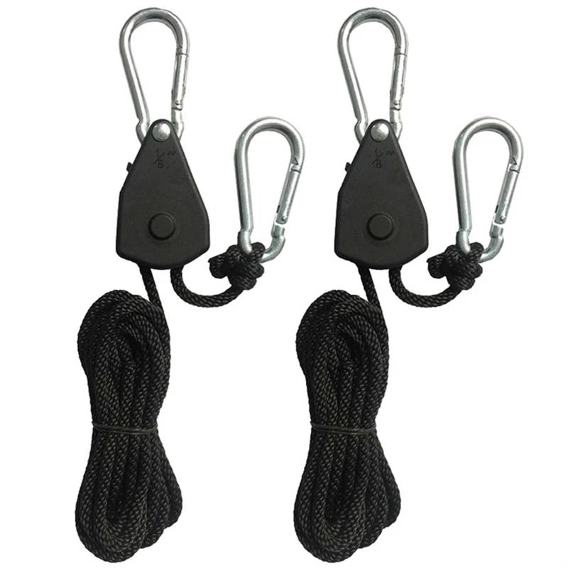 Lock Tie Down Strap 2Meter Ratschen Locking Kleiderbügel Hebe Pulley Haken Kanu Boot Bug Heck Seil for Camping für Sonnensegel(2 Piece) von ZJPOJph