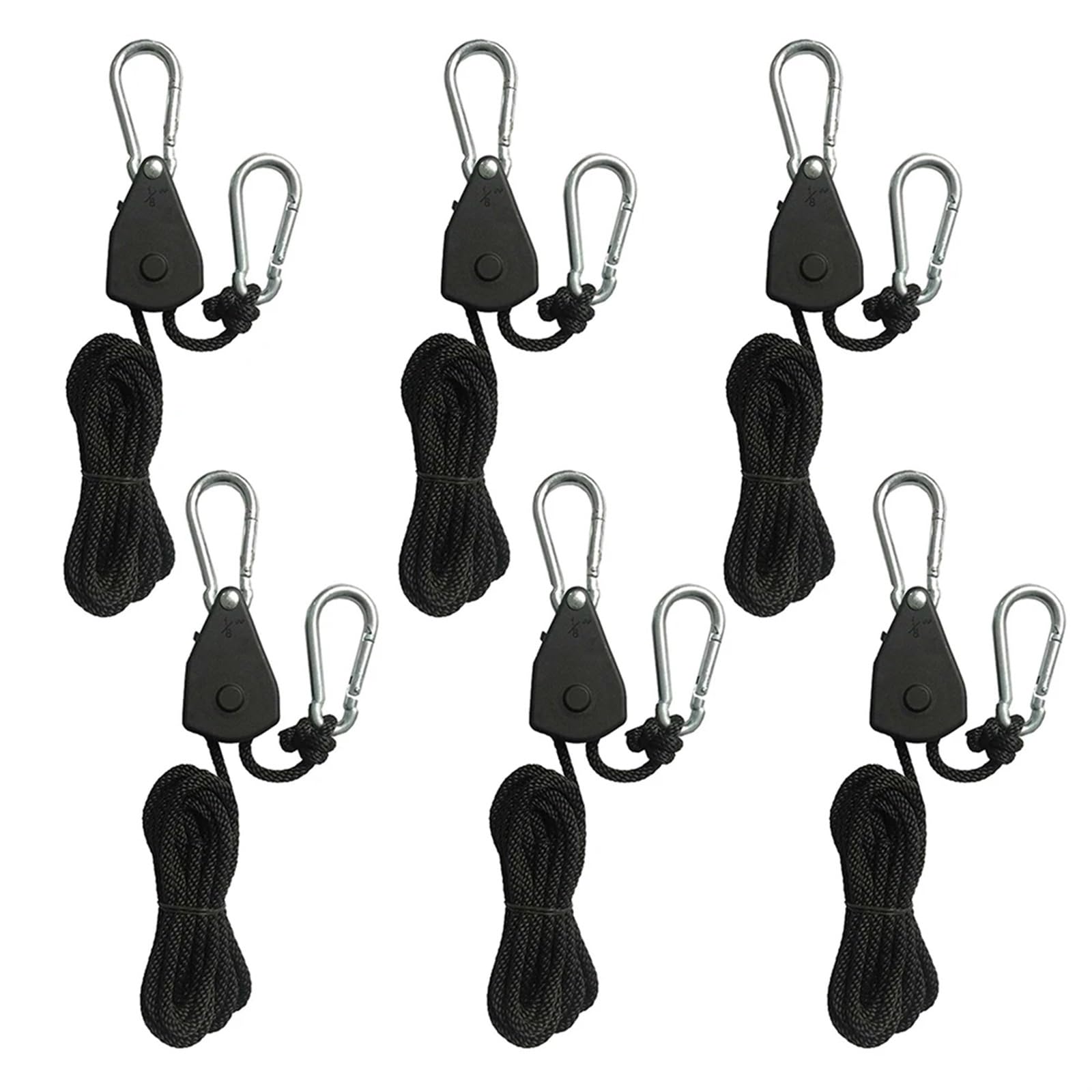 Lock Tie Down Strap 2Meter Ratschen Locking Kleiderbügel Hebe Pulley Haken Kanu Boot Bug Heck Seil for Camping für Sonnensegel(6 Piece) von ZJPOJph