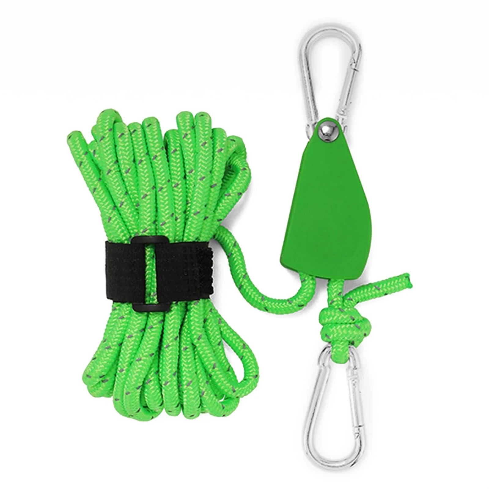 Markisen-Windseil, verstellbar, 4 mm, Abspannleinen for den Außenbereich, Winddicht, strapazierfähig, Verstellbarer Seilaufhänger, reflektierendes Campingzubehör für Sonnensegel(Green-01) von ZJPOJph