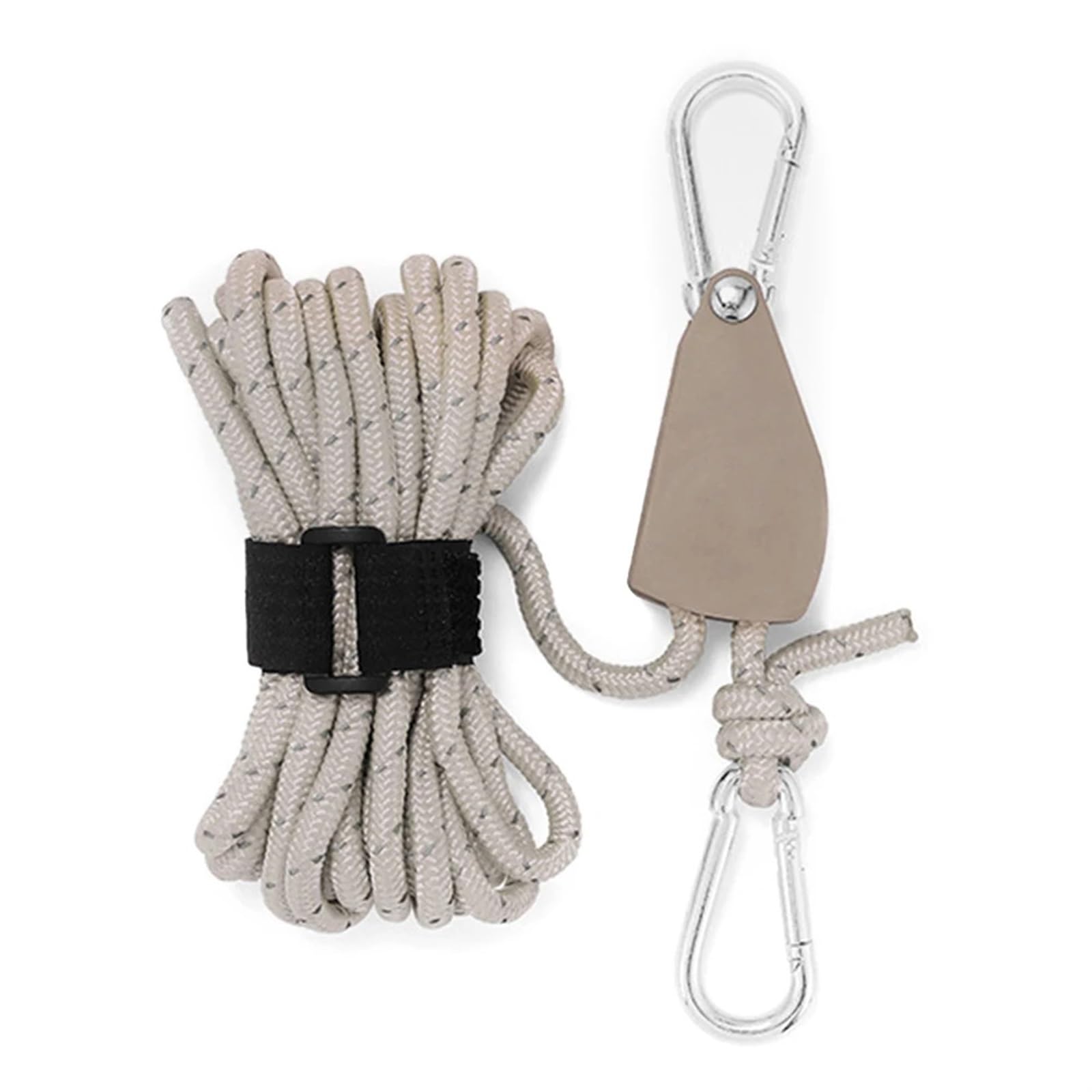 Markisen-Windseil, verstellbar, 4 mm, Abspannleinen for den Außenbereich, Winddicht, strapazierfähig, Verstellbarer Seilaufhänger, reflektierendes Campingzubehör für Sonnensegel(Khaki) von ZJPOJph