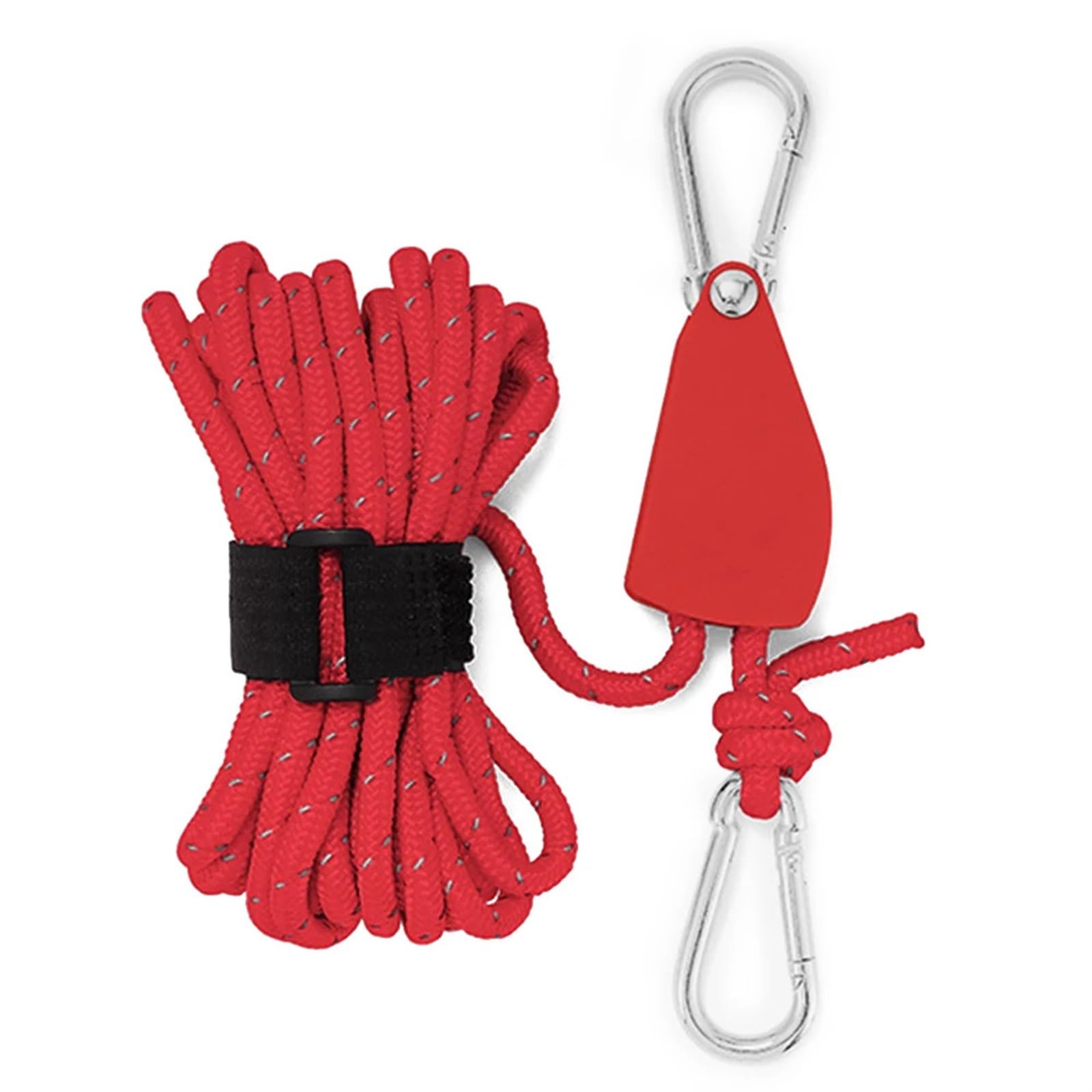 Markisen-Windseil, verstellbar, 4 mm, Abspannleinen for den Außenbereich, Winddicht, strapazierfähig, Verstellbarer Seilaufhänger, reflektierendes Campingzubehör für Sonnensegel(Red-01) von ZJPOJph